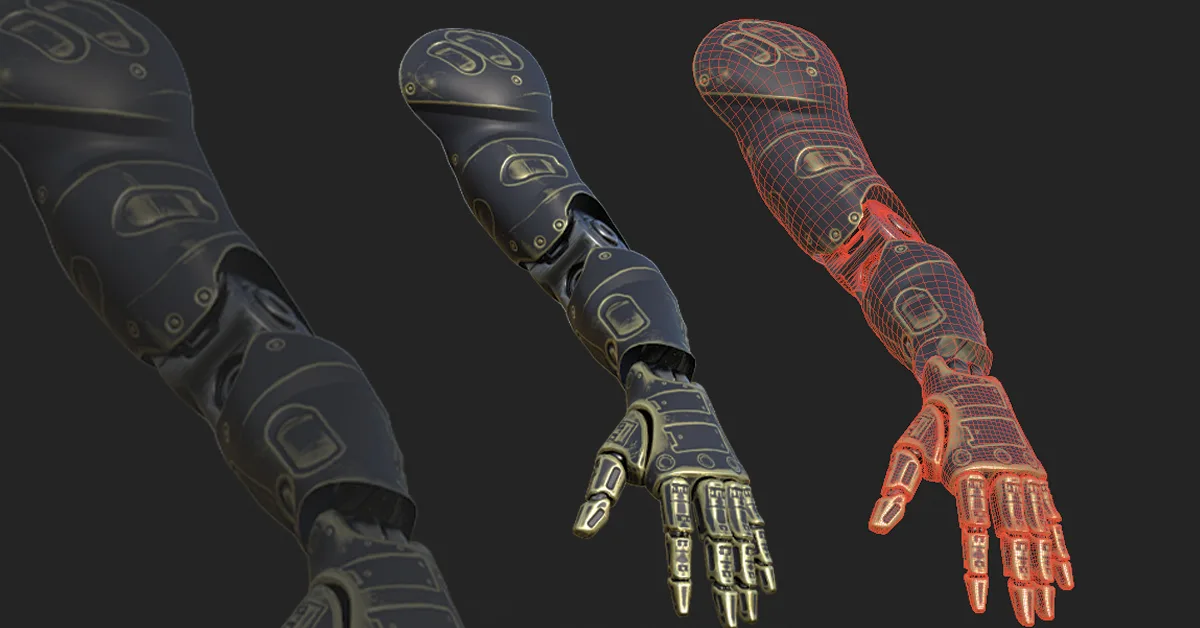 30 SCIFI ARMS with 4k Textures and UVS for ALL Softwares | .fbx .obj . ZPR .spp