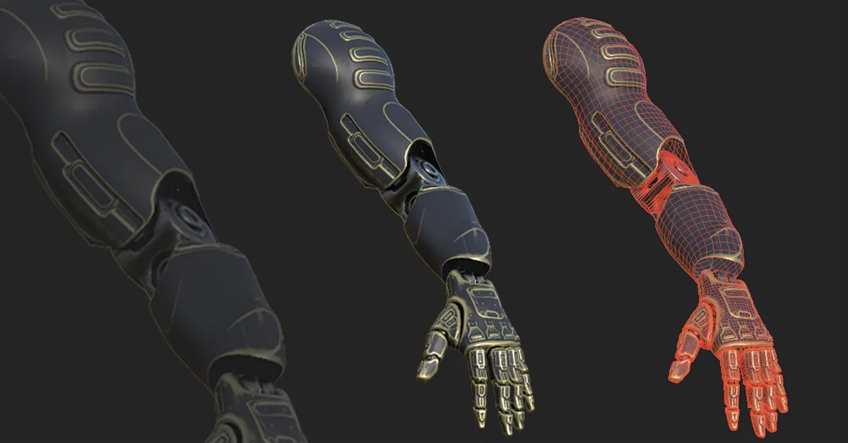 30 SCIFI ARMS with 4k Textures and UVS for ALL Softwares | .fbx .obj . ZPR .spp