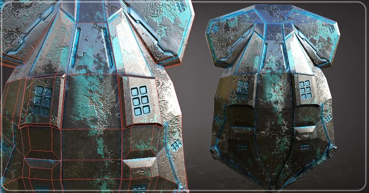 20 SCIFI SHIELDS with 4k Textures and UVS for ALL Softwares | .fbx .obj . ZPR .spp