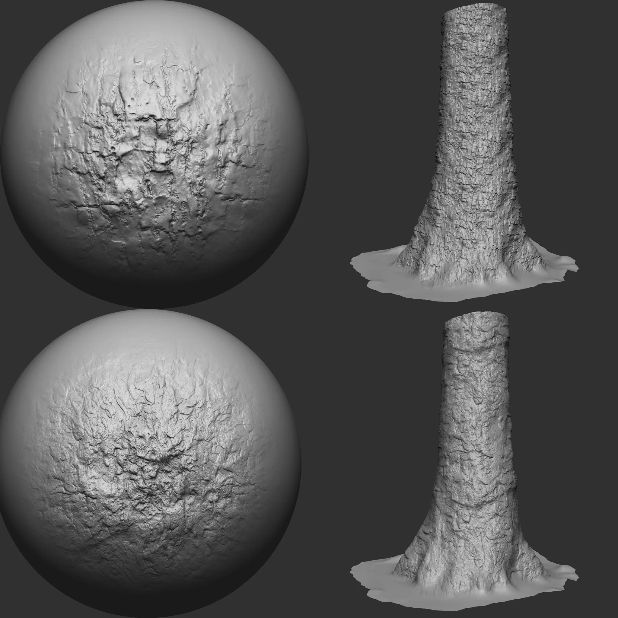 Wood Bark Brushes and Noise for Zbrush