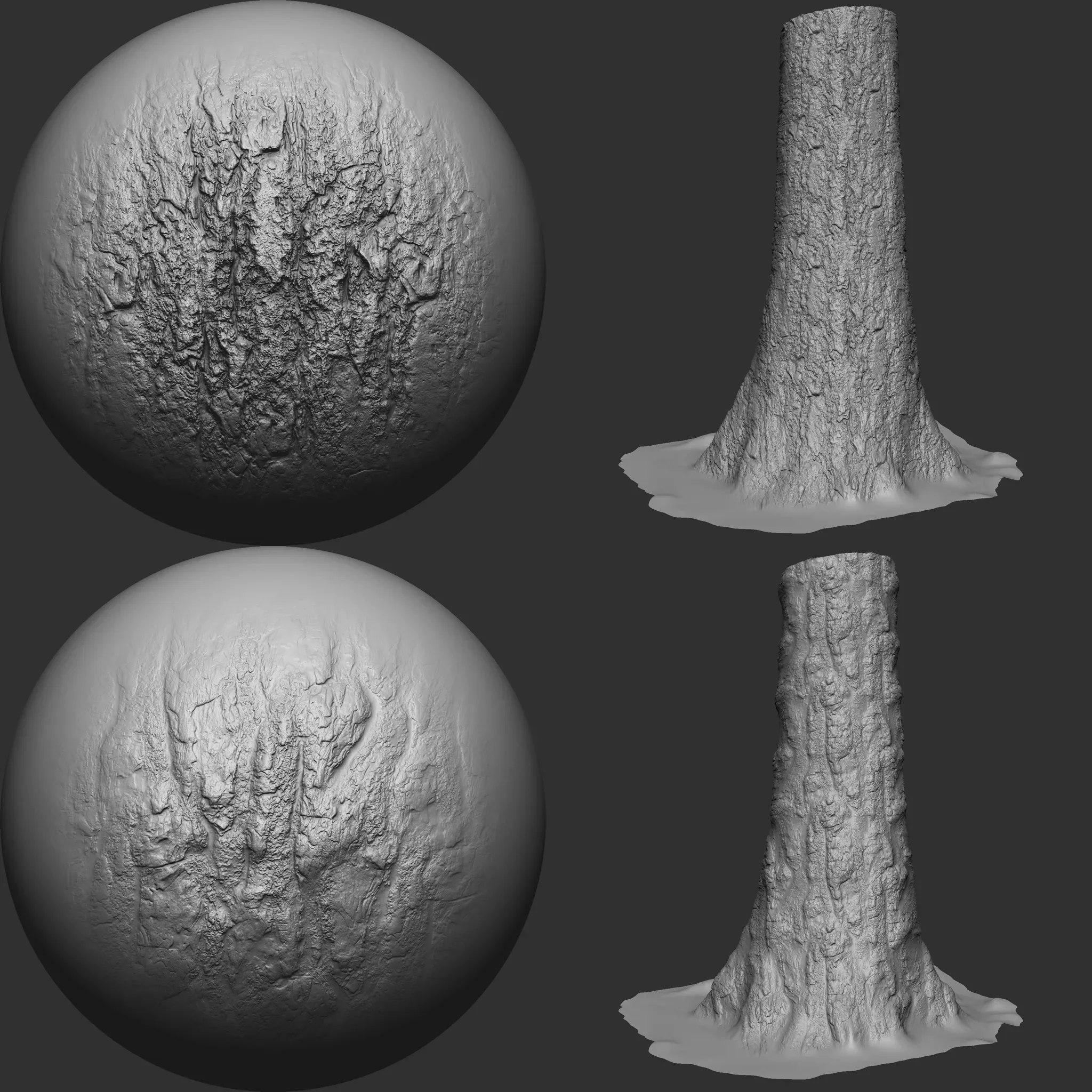 Wood Bark Brushes and Noise for Zbrush