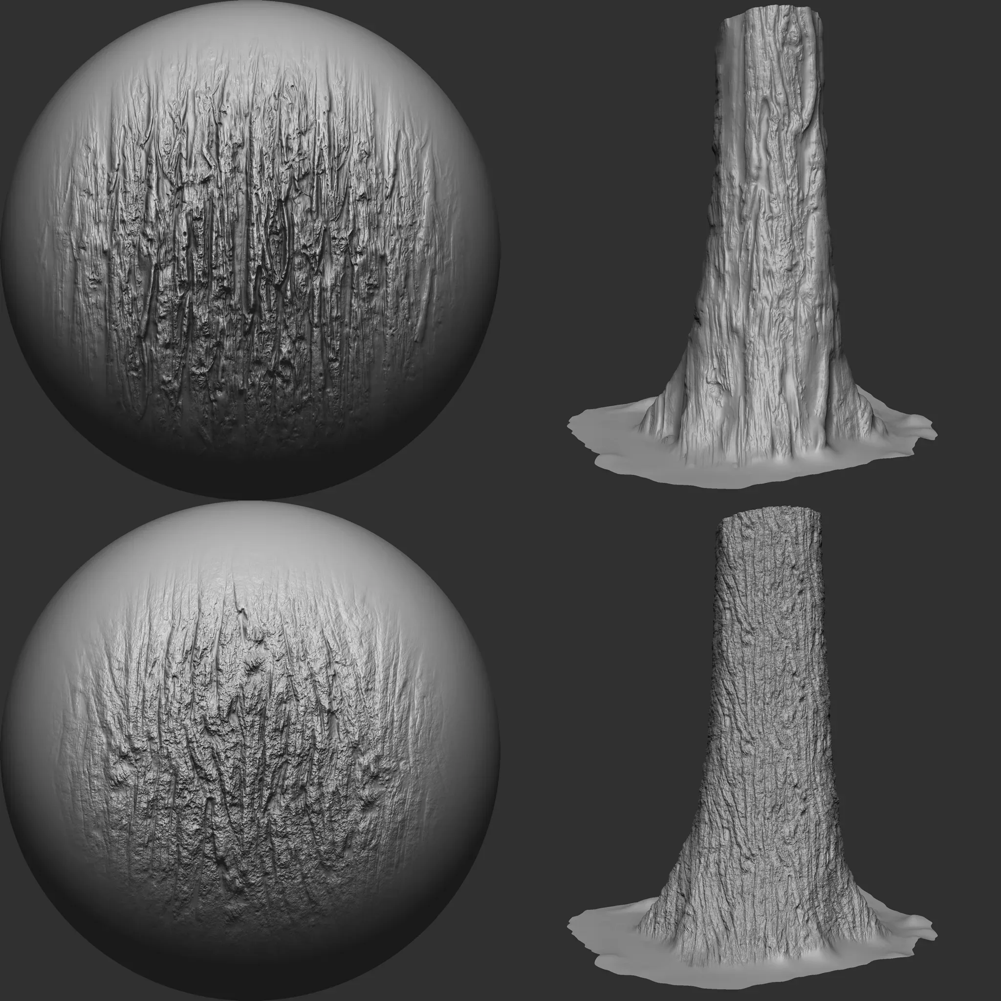 Wood Bark Brushes and Noise for Zbrush