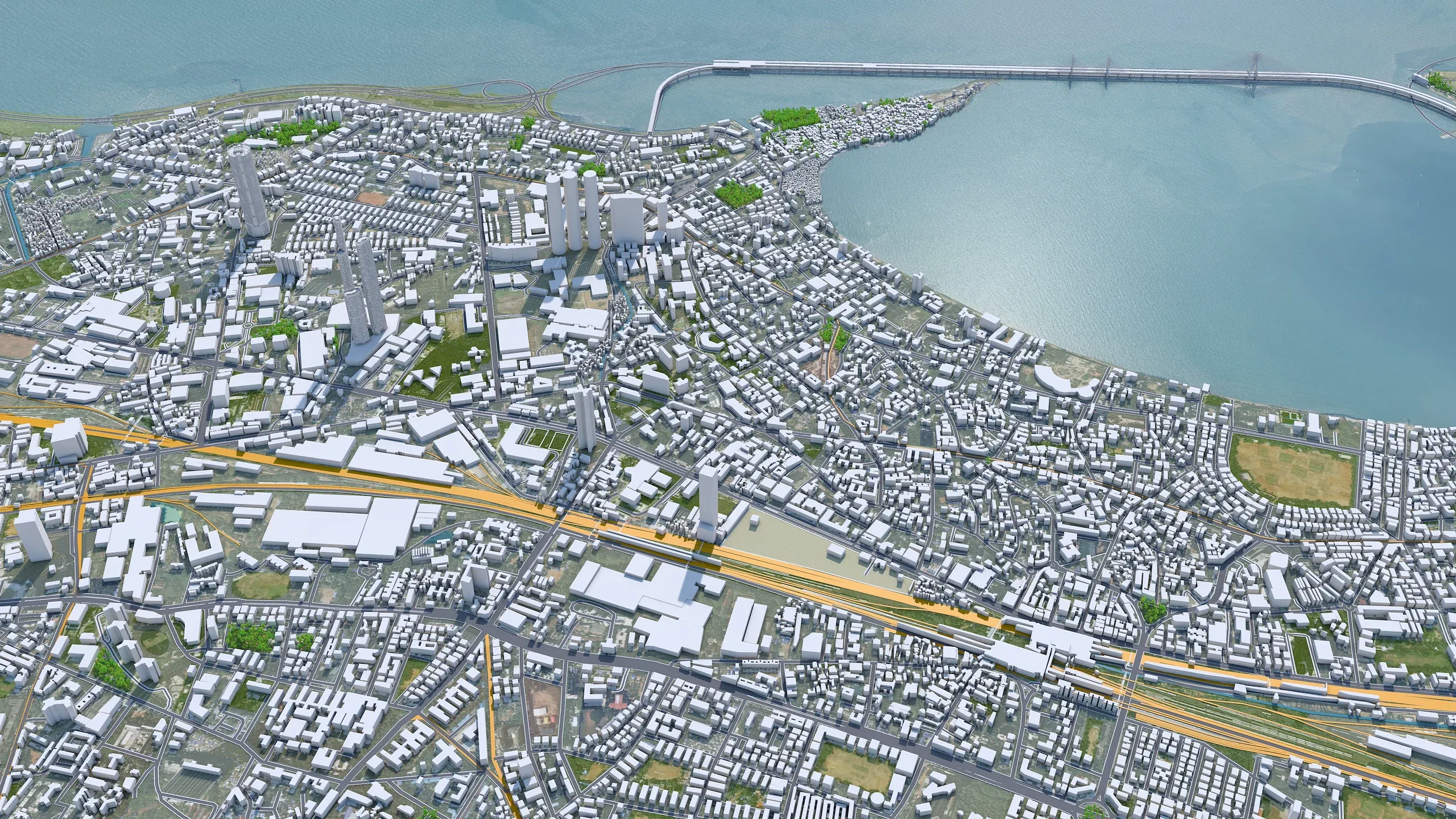 Mumbai Downtown City India 3D Model 8km