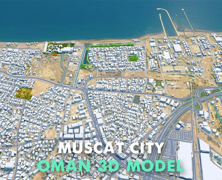 Muscat City Oman 3D Model 60KM