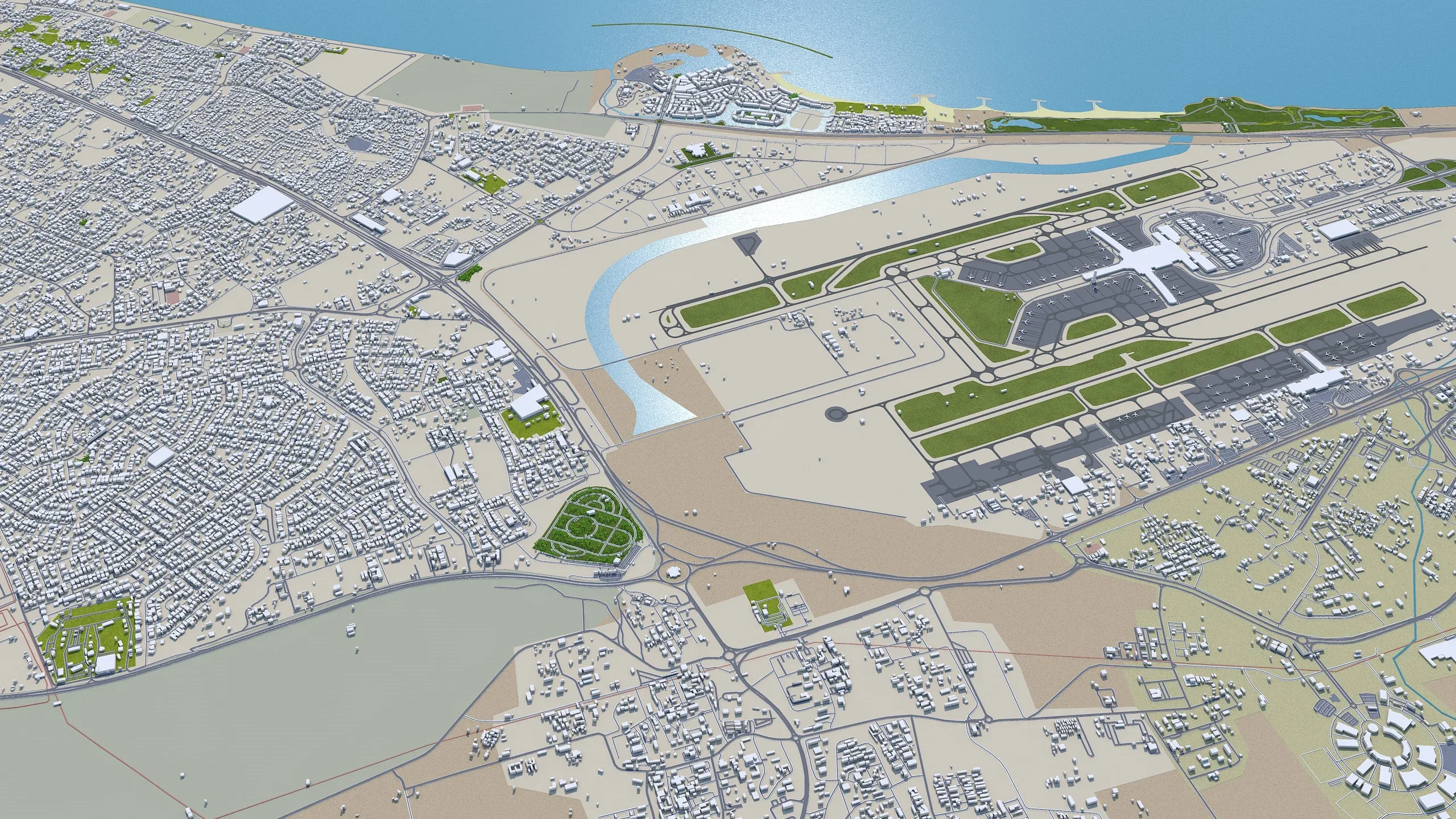 Muscat City Oman 3D Model 60KM