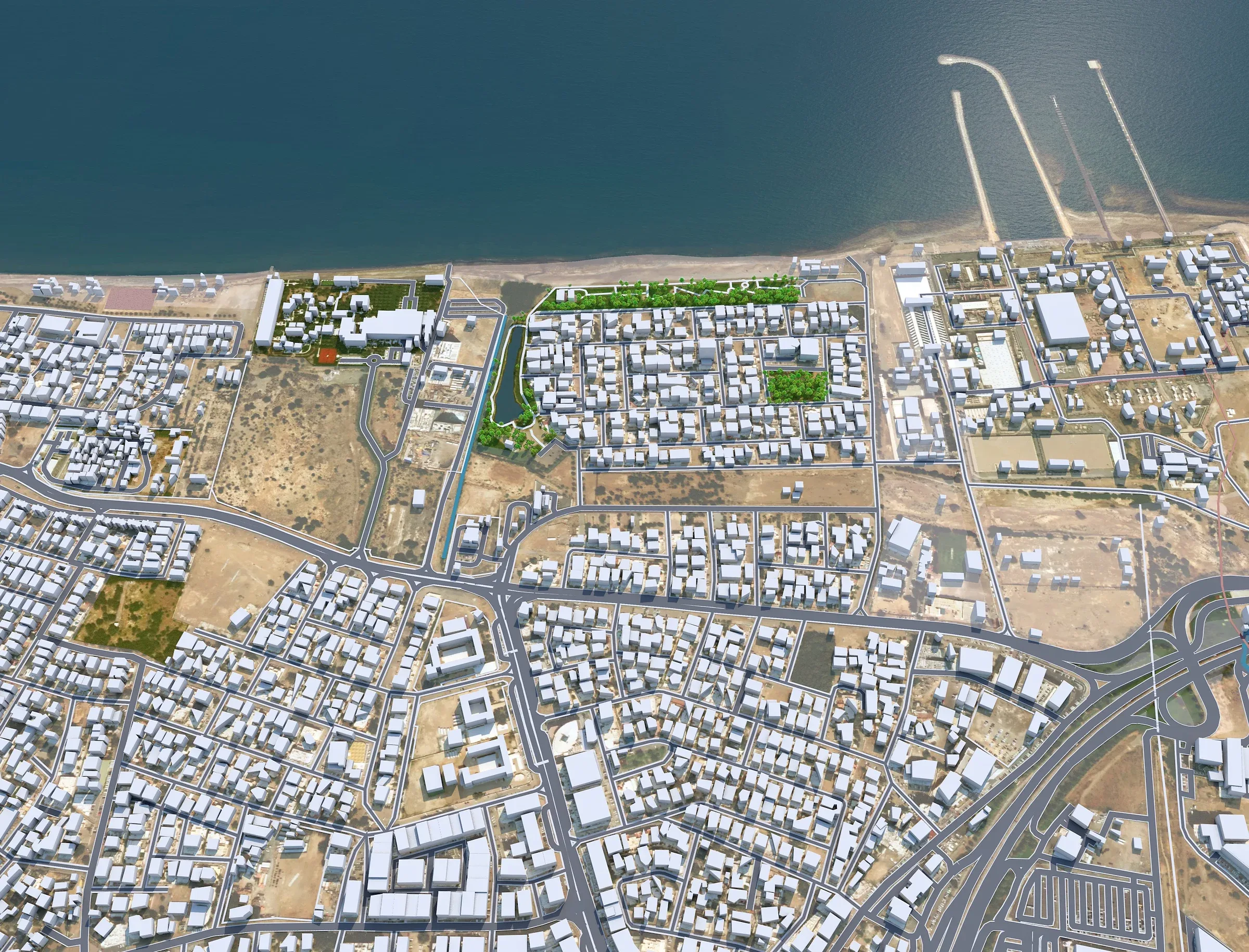 Muscat Downtown City Oman 3D Model 6KM