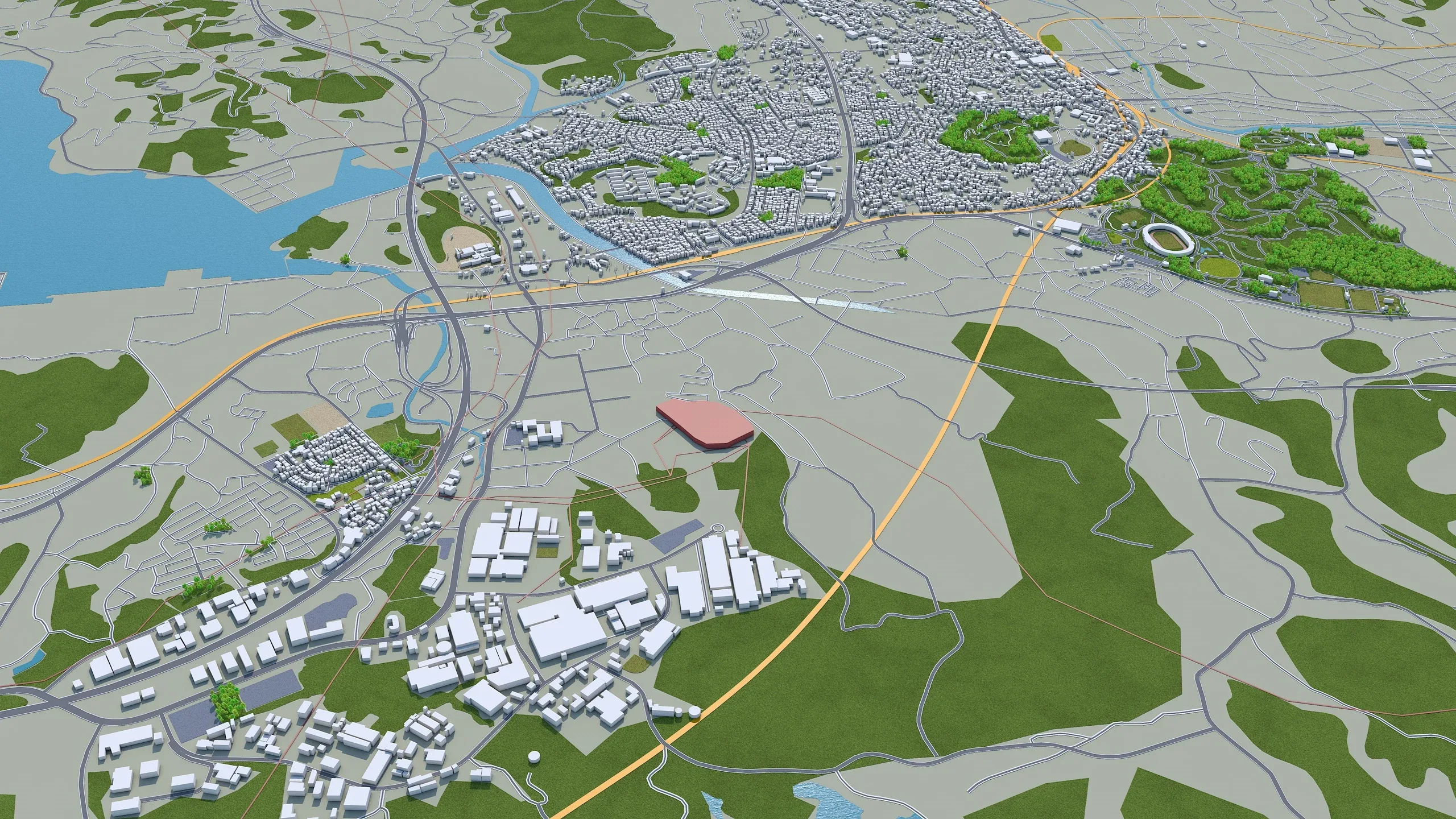 Nagasaki City Japan 3D Model 60KM