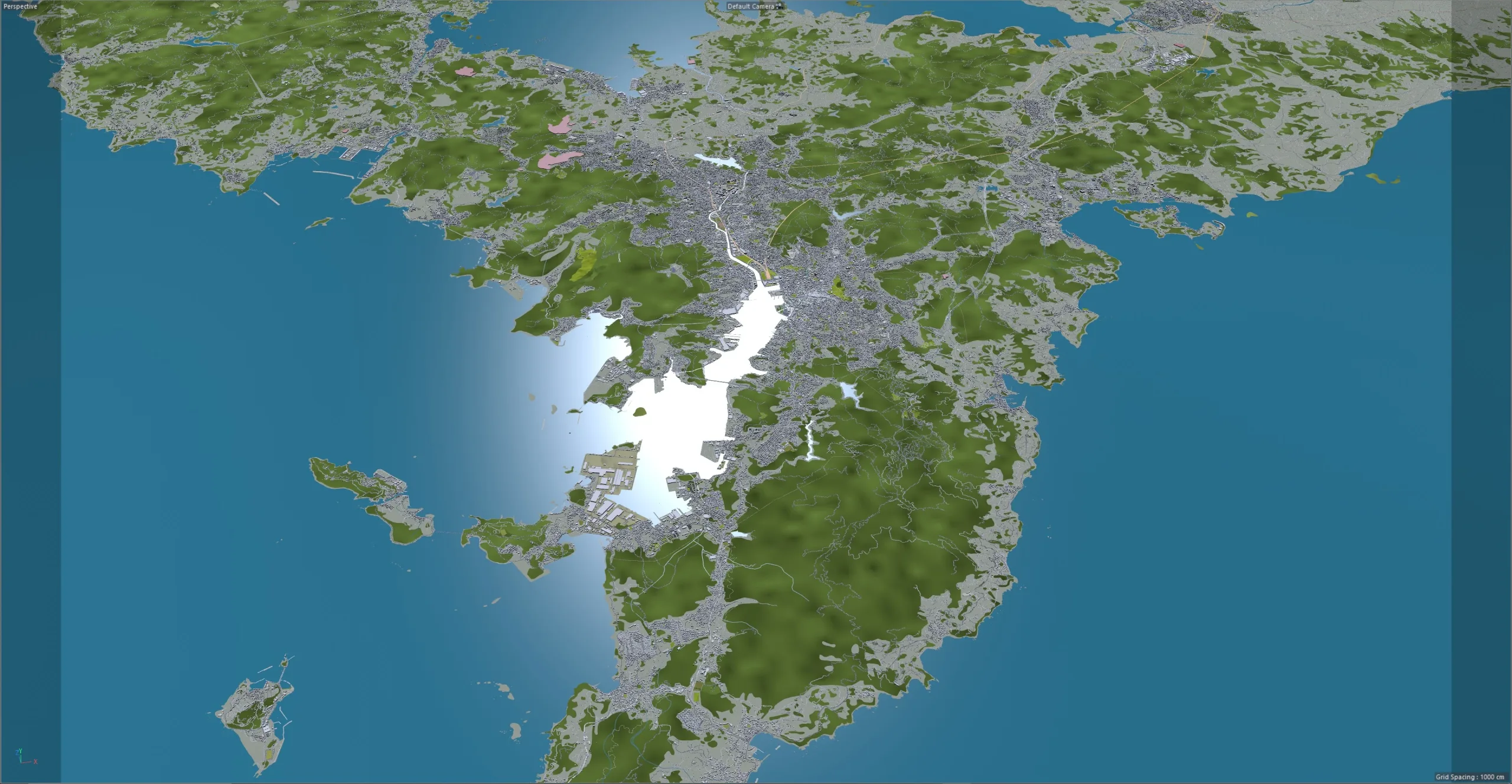 Nagasaki City Japan 3D Model 60KM