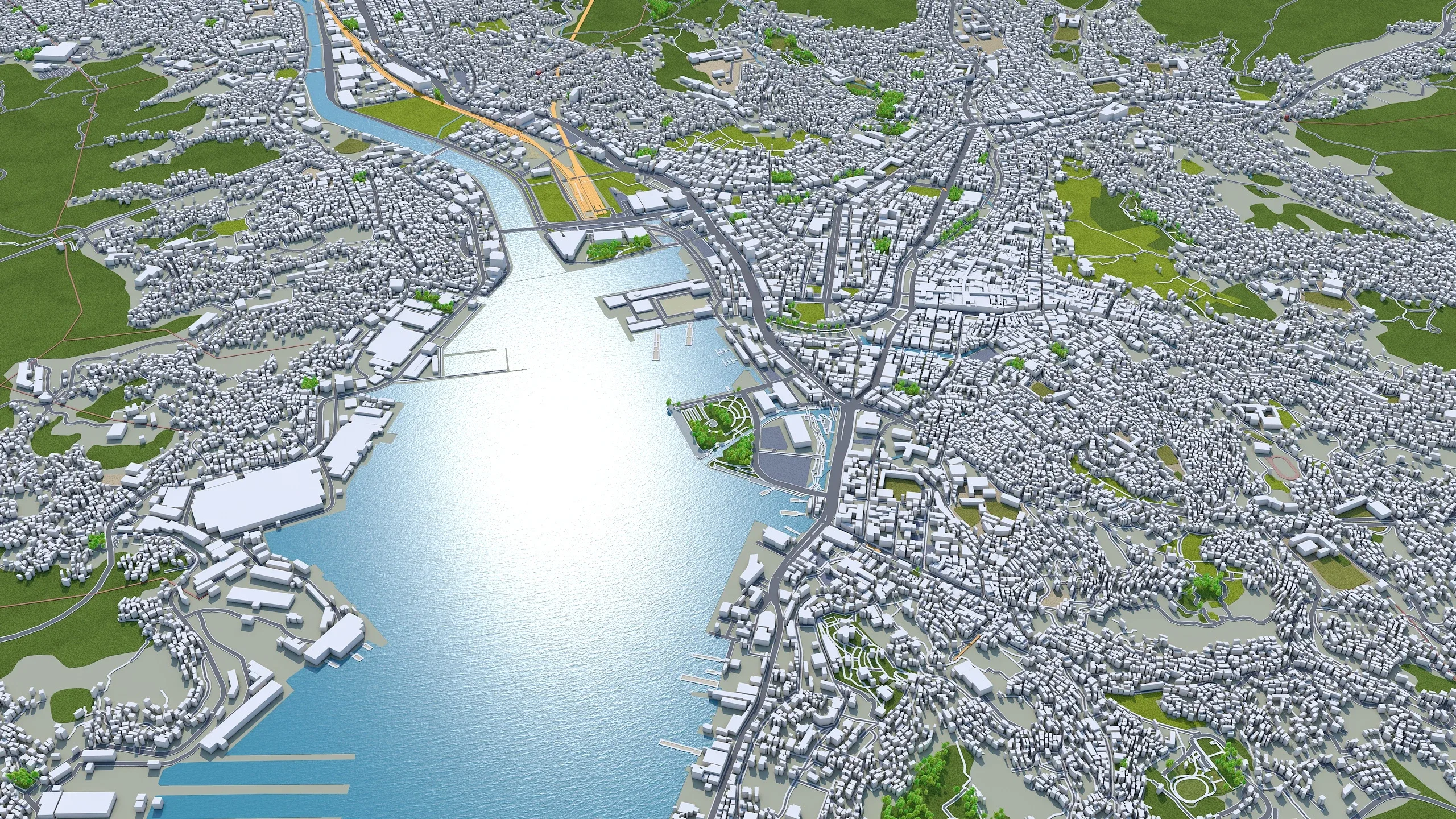 Nagasaki City Japan 3D Model 60KM