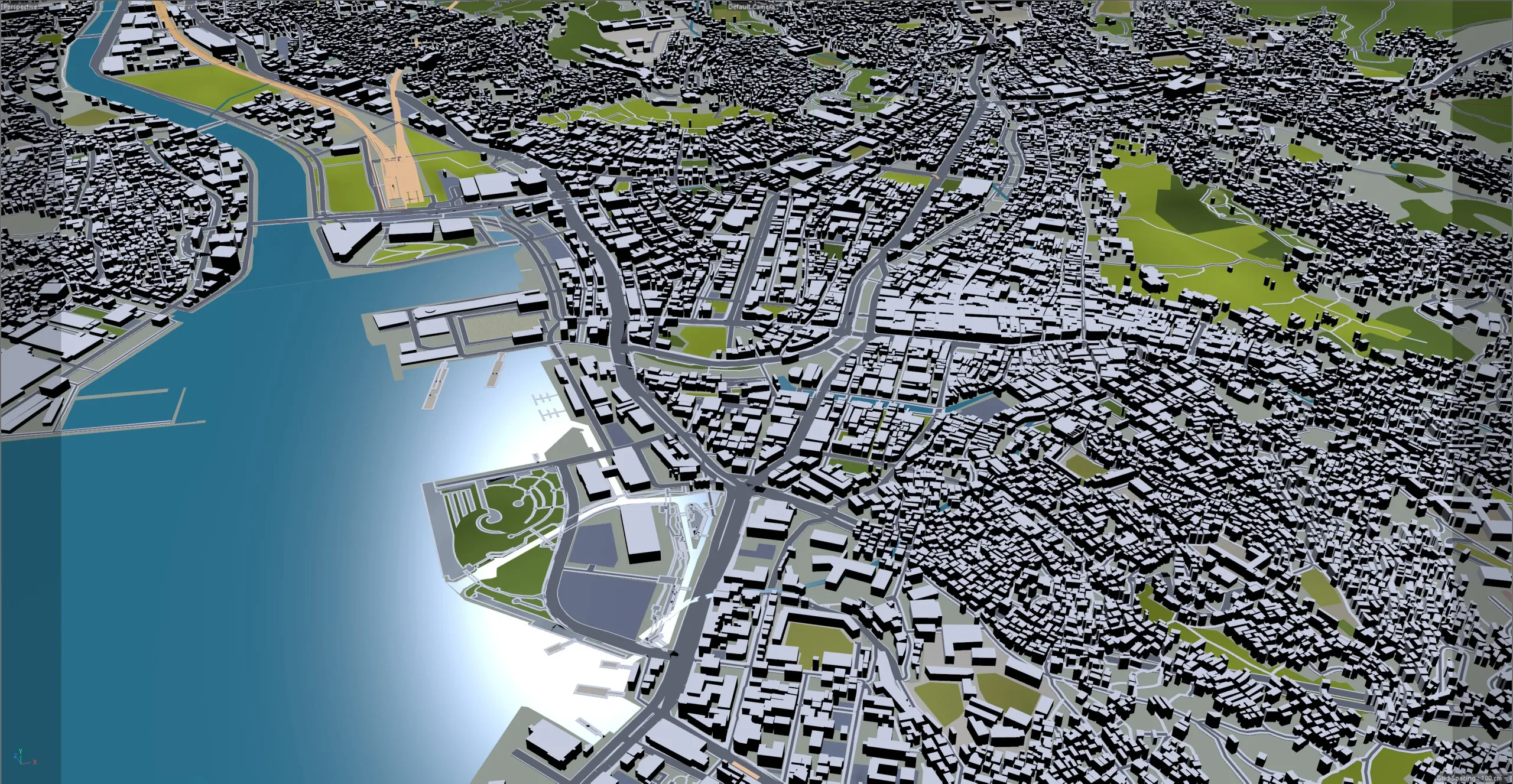 Nagasaki City Japan 3D Model 60KM