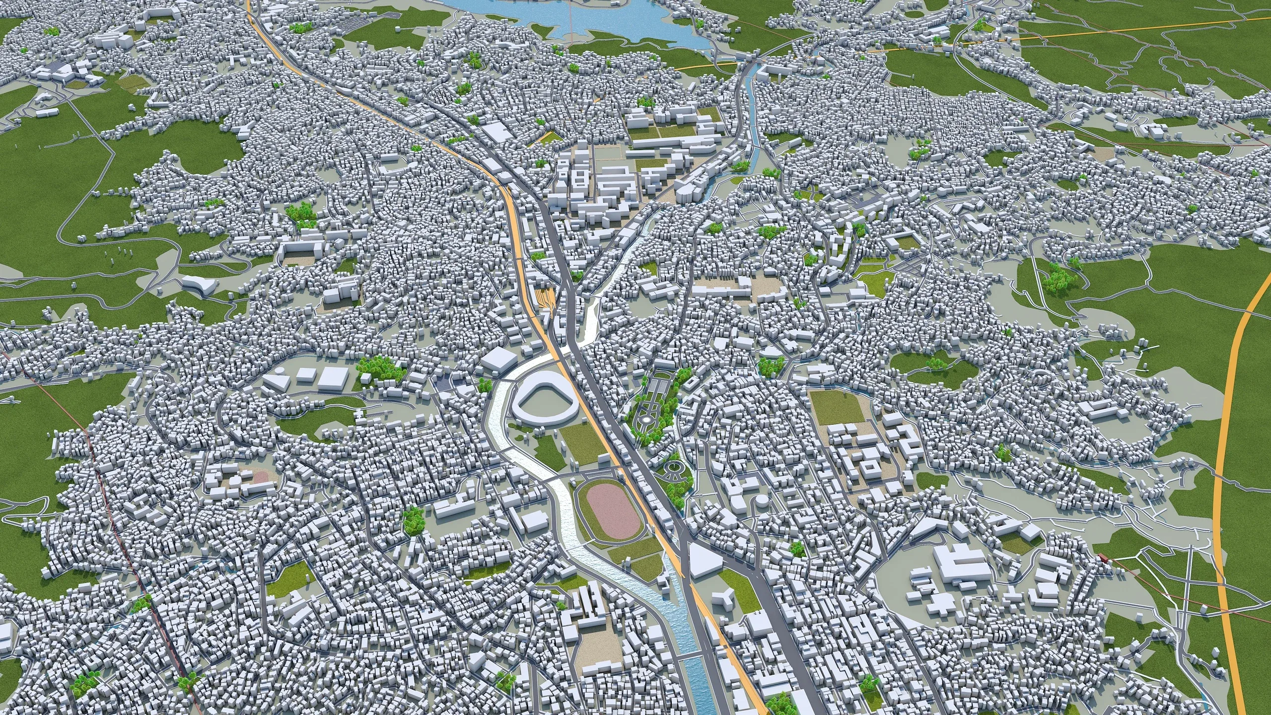 Nagasaki City Japan 3D Model 60KM
