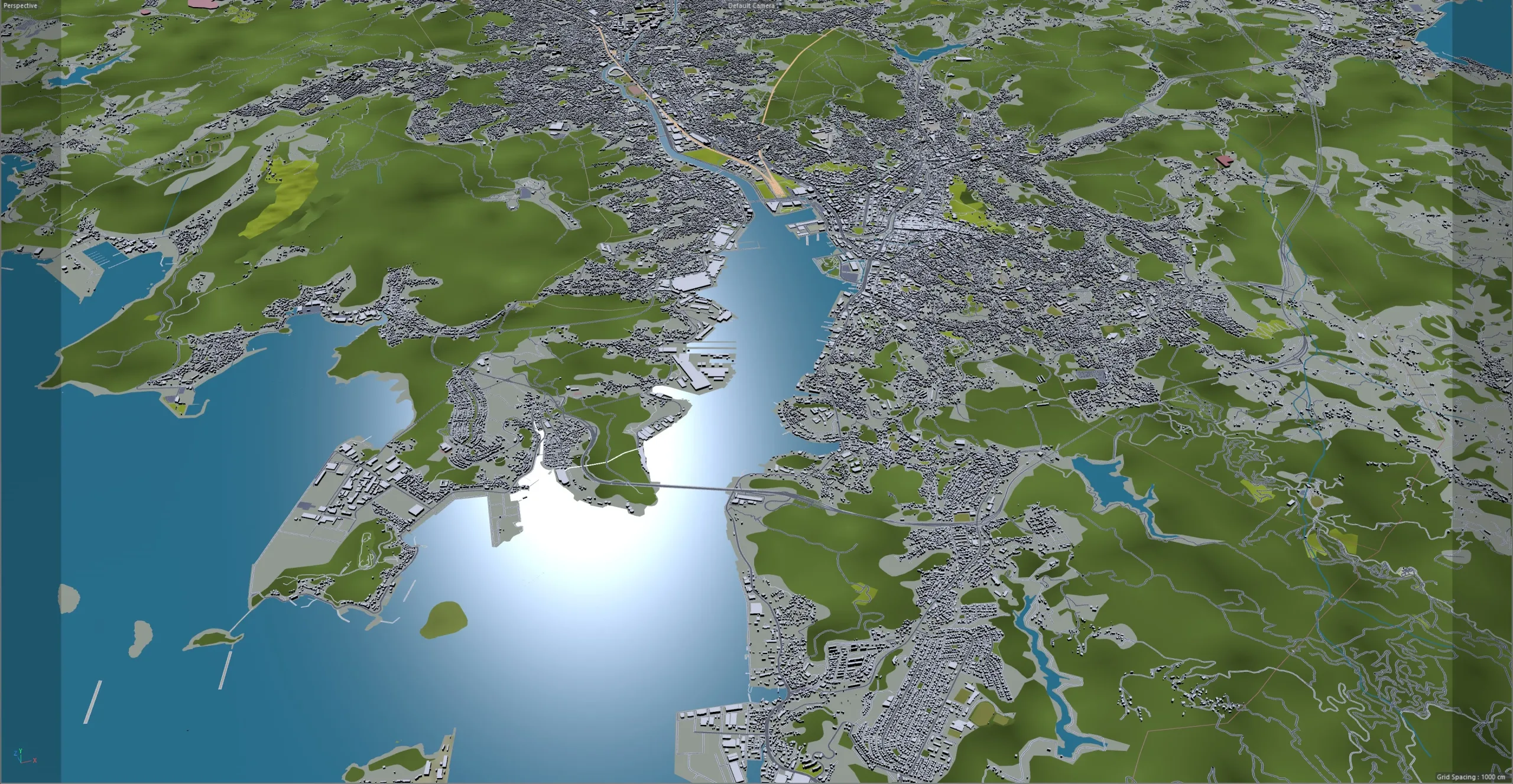 Nagasaki City Japan 3D Model 60KM