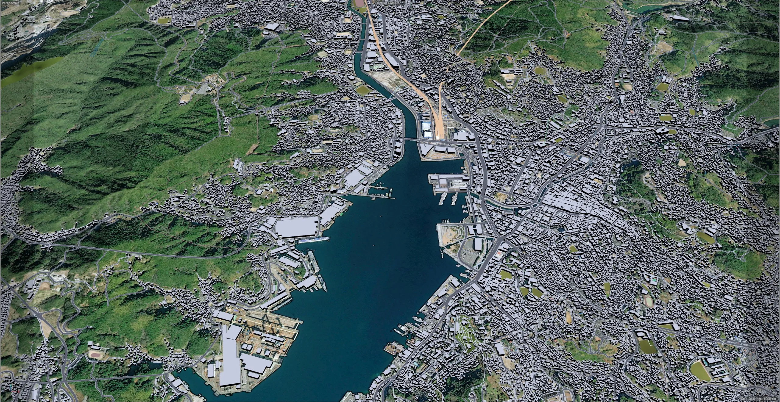 Nagasaki City Japan 3D Model 60KM