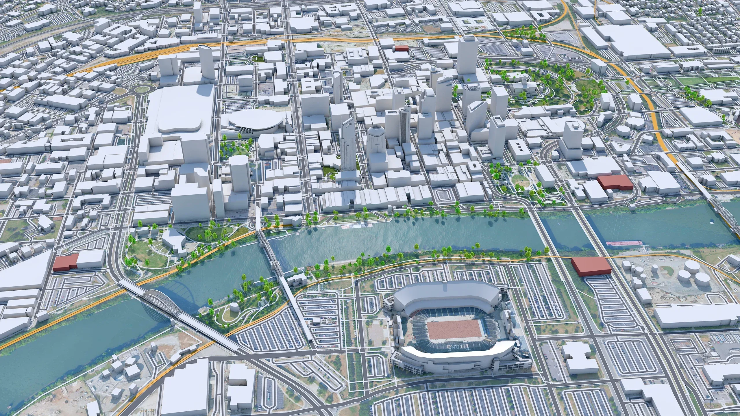 Nashville Tennessee City 3D Model 60km