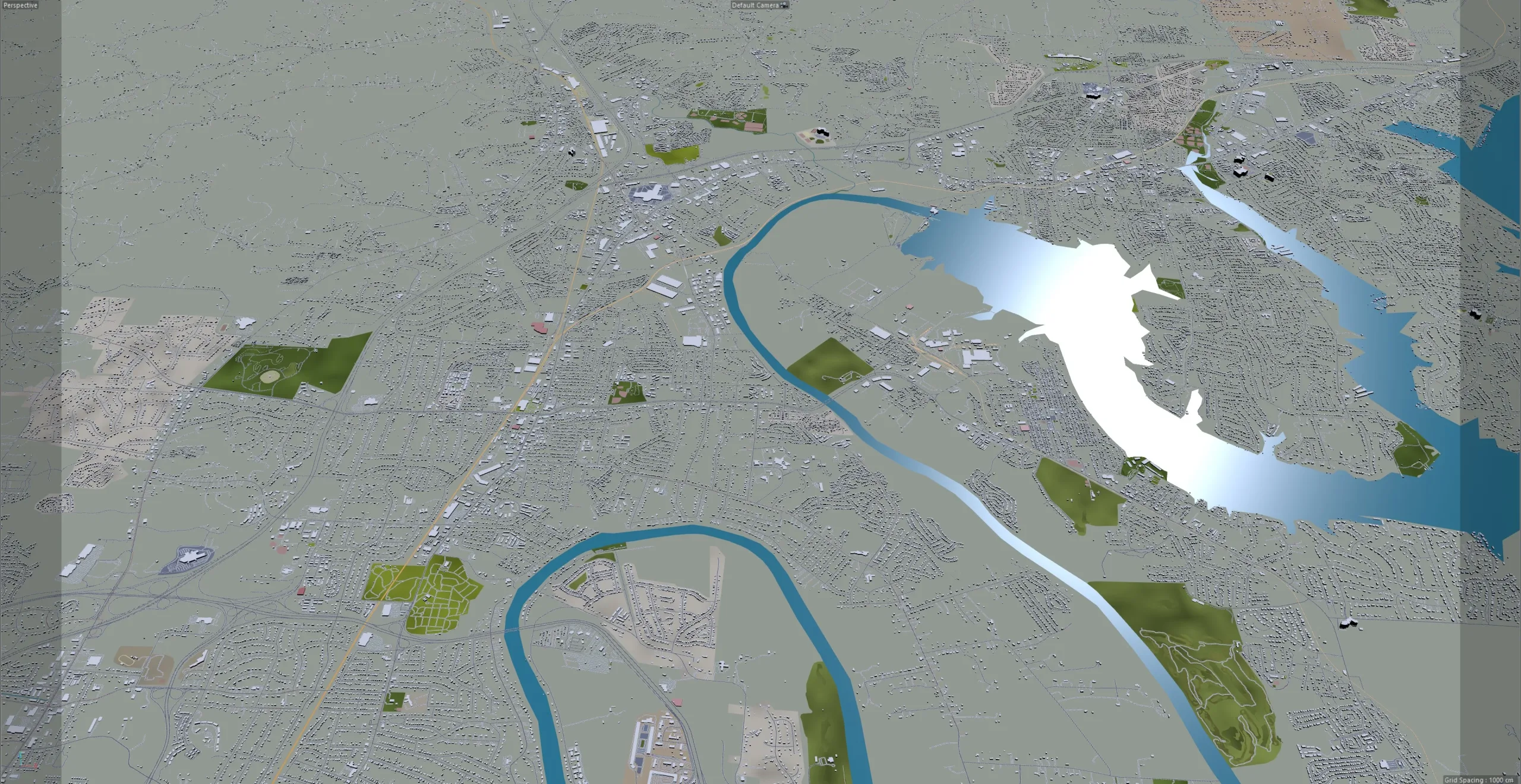 Nashville Tennessee City 3D Model 60km