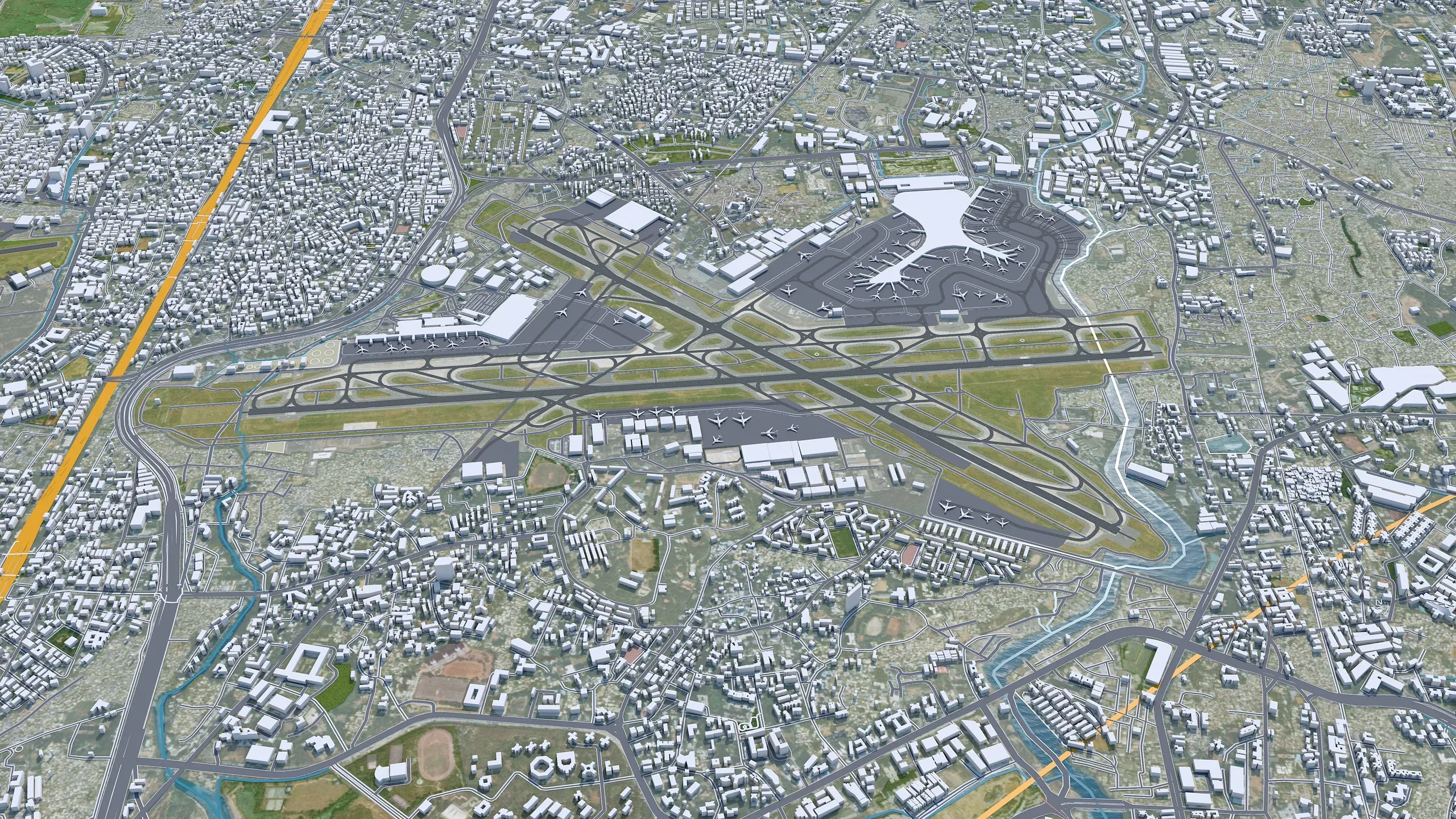 Navi Mumbai City India 3D Model 60KM