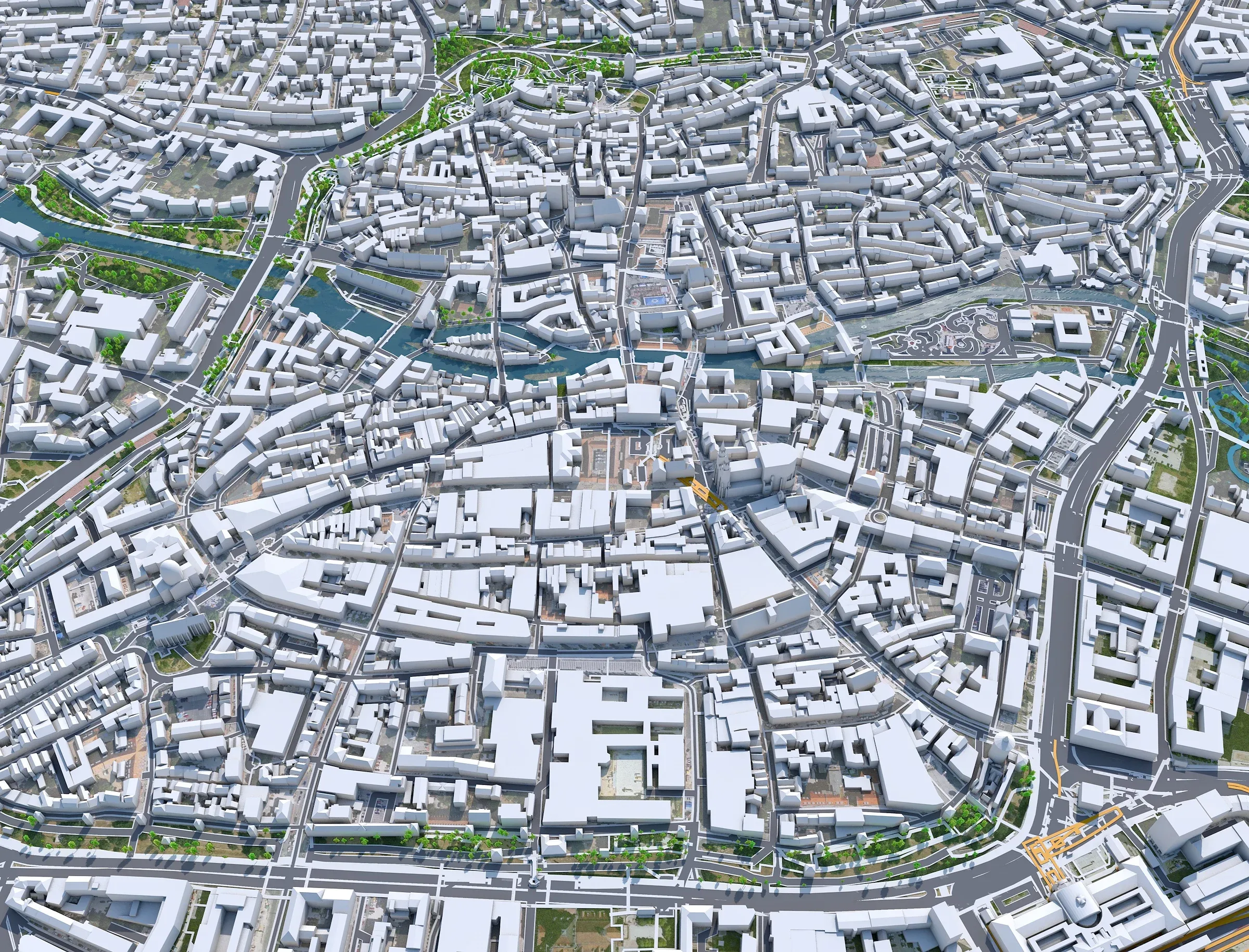 Nuremberg Downtown City Germany 3D Model 8KM