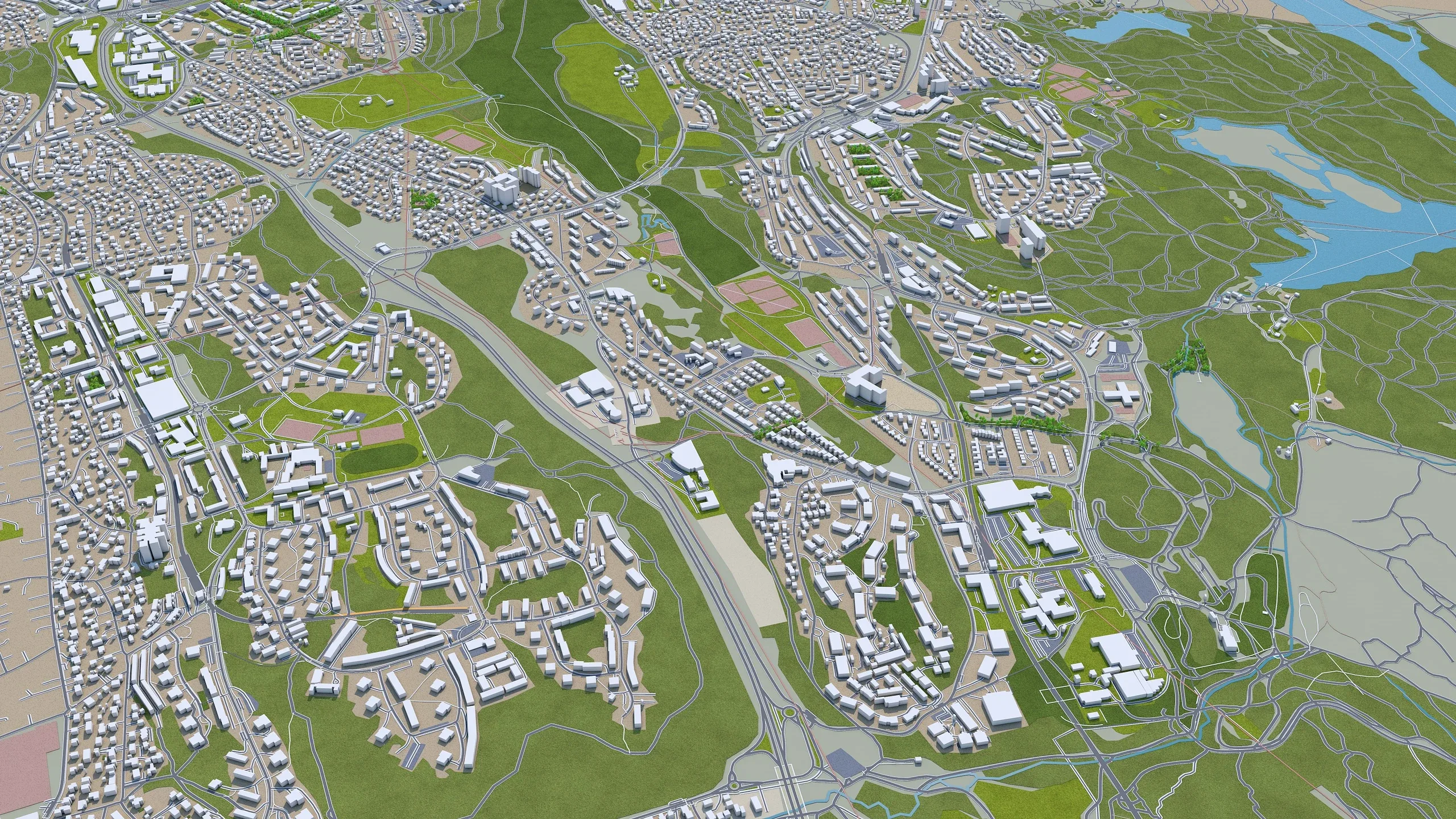 Oslo City Norway 3D Model 30km