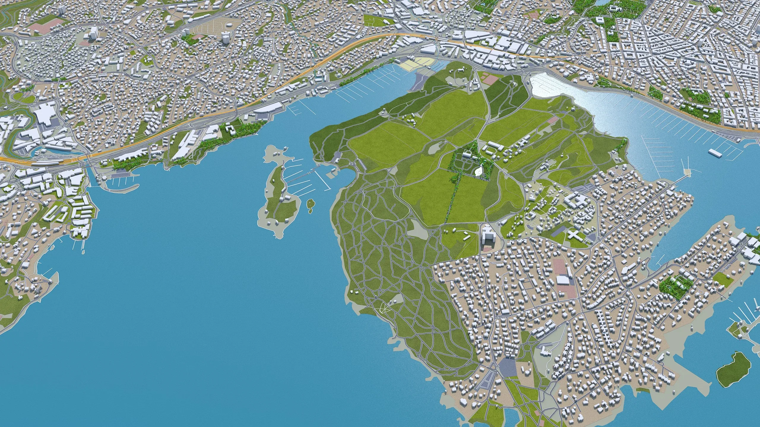 Oslo City Norway 3D Model 30km