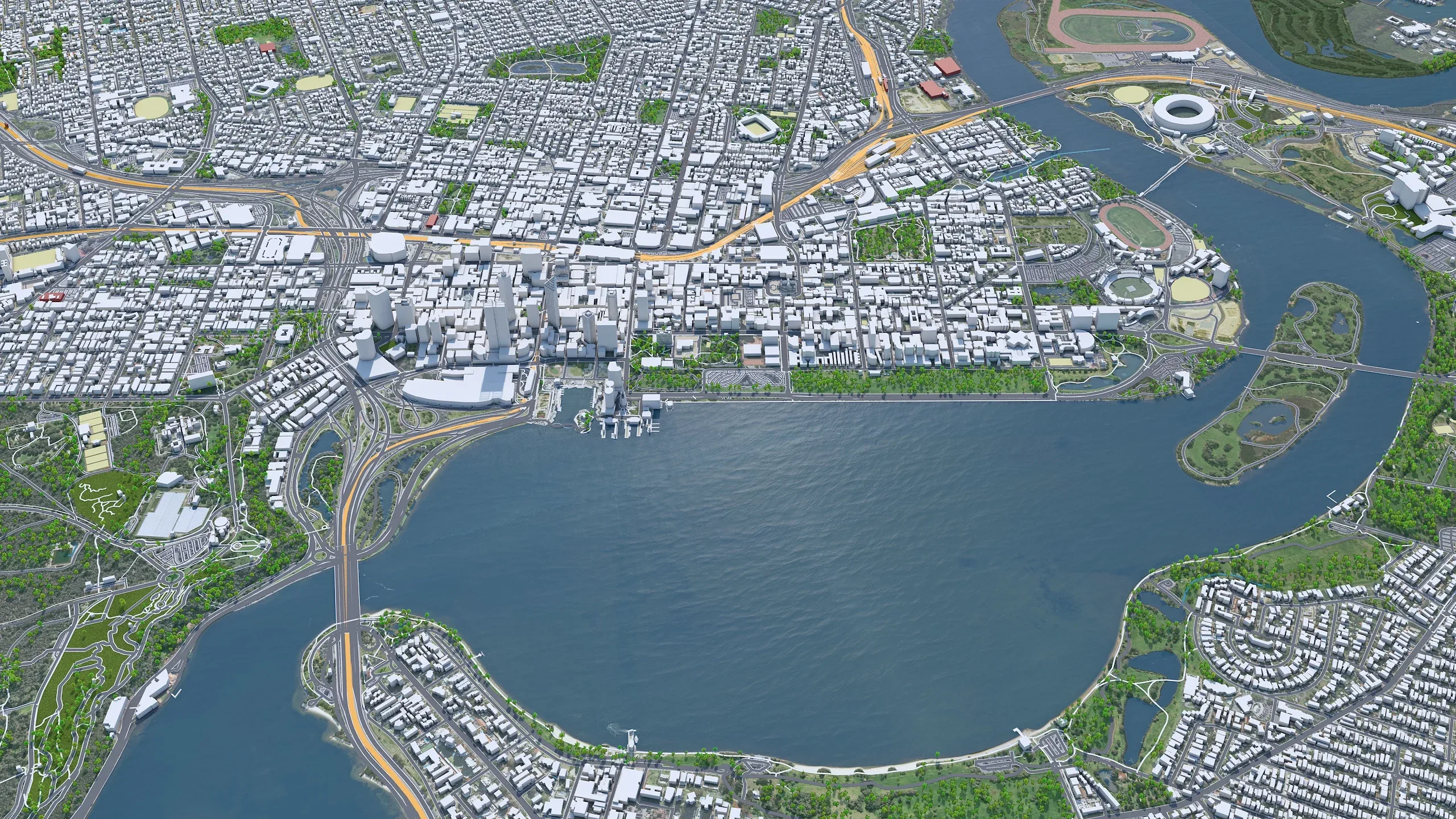 Perth city Australia 3d model 80km