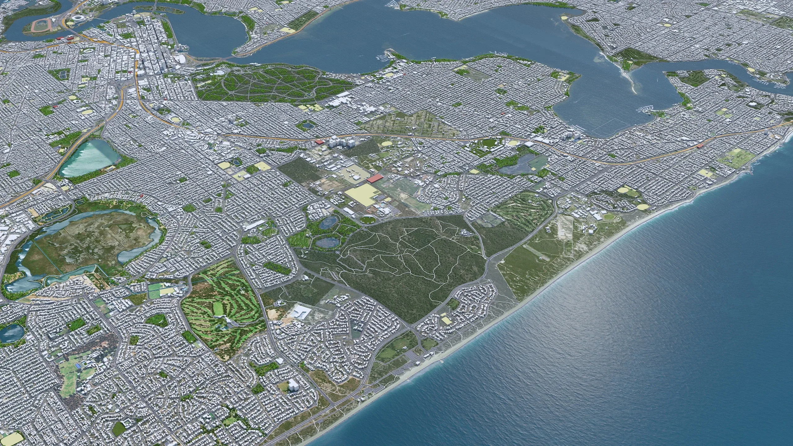 Perth city Australia 3d model 80km