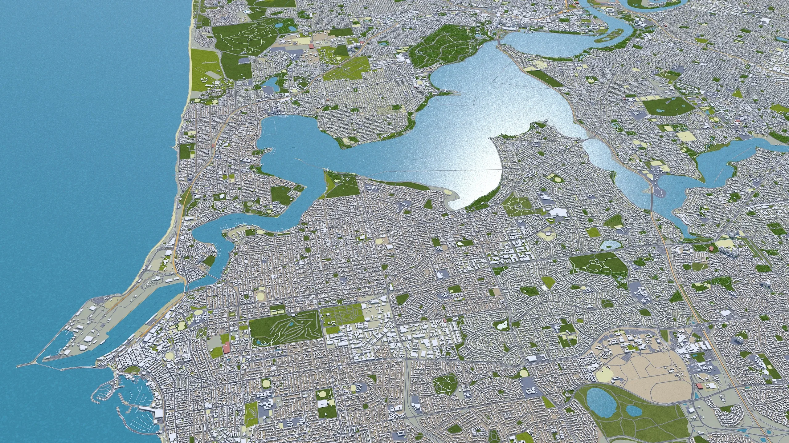 Perth city Australia 3d model 80km