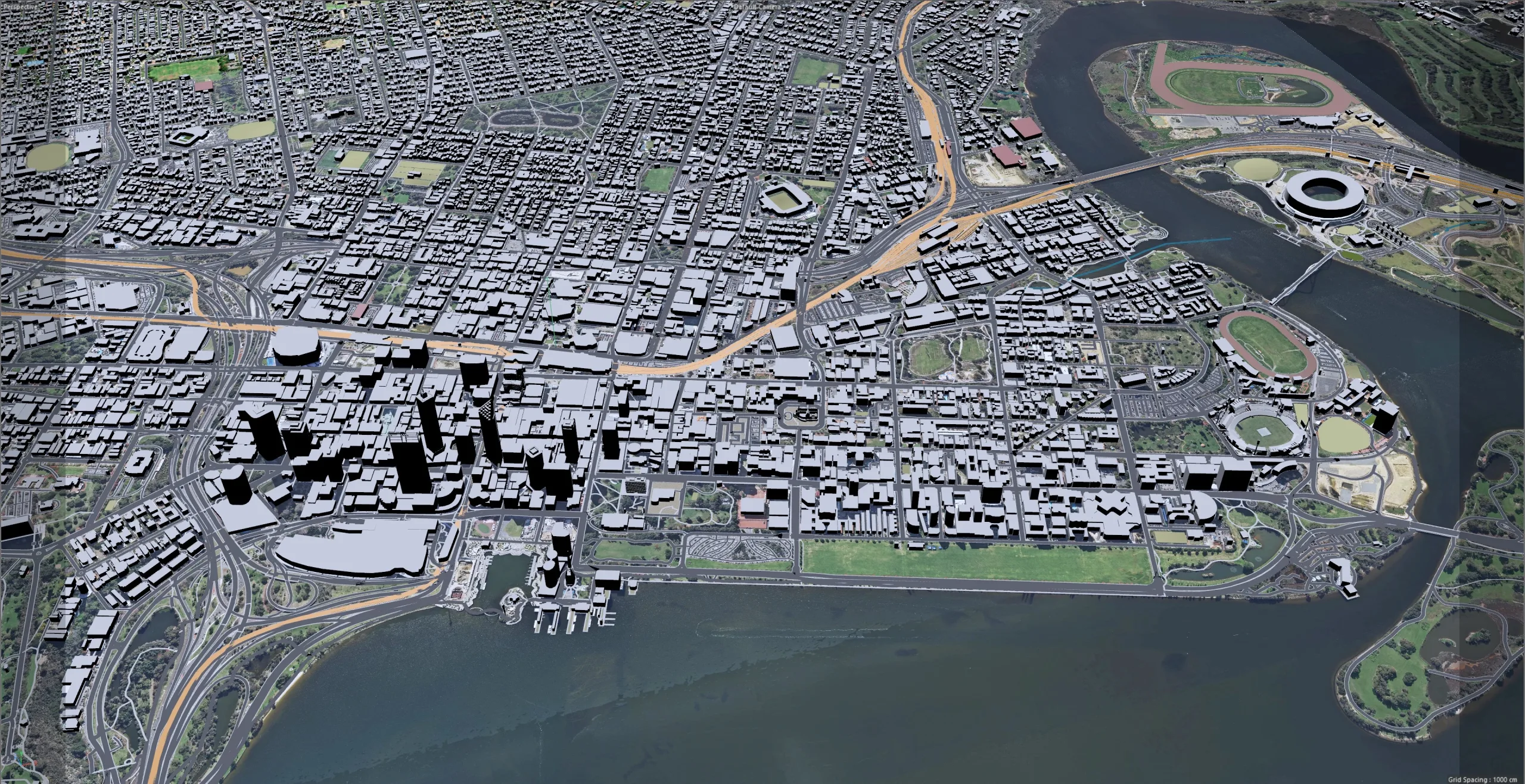 Perth city Australia 3d model 80km