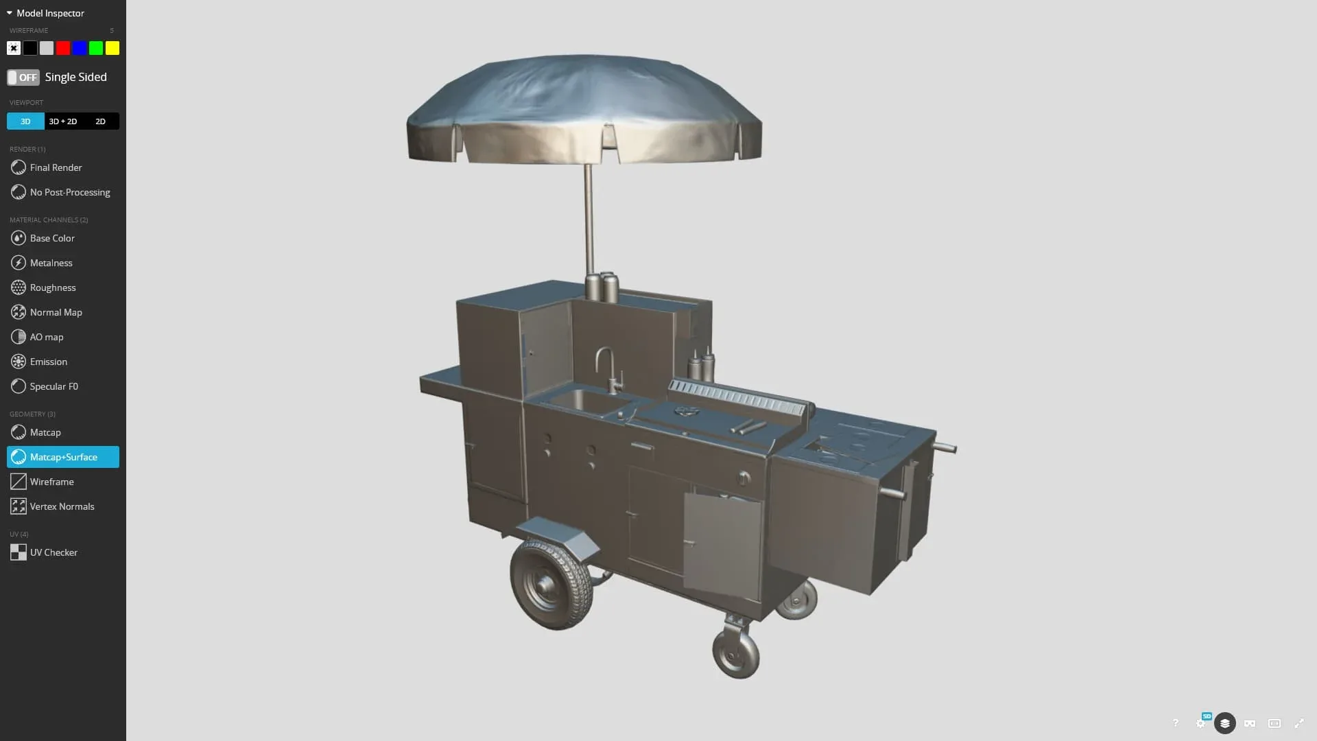 Hot Dog Cart 3d Model - Game Ready