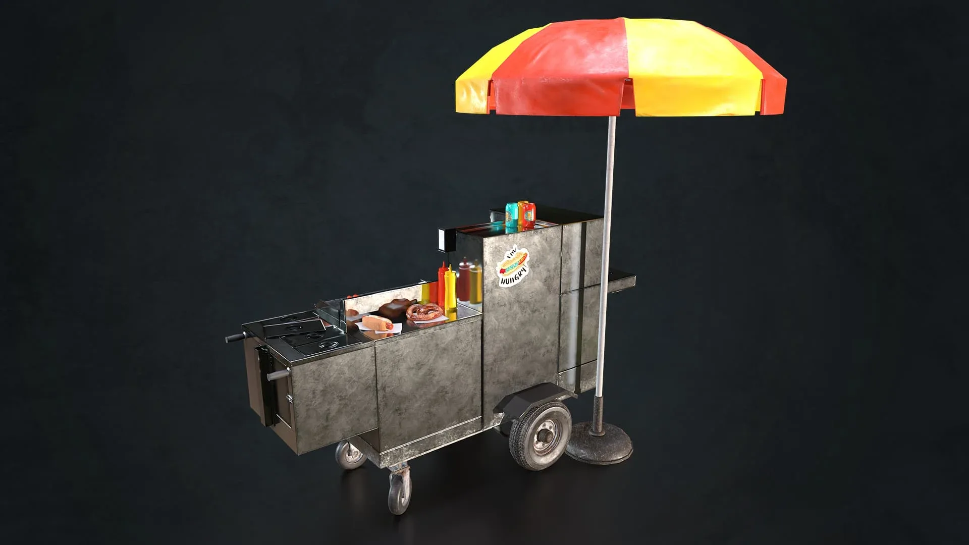 Hot Dog Cart 3d Model - Game Ready