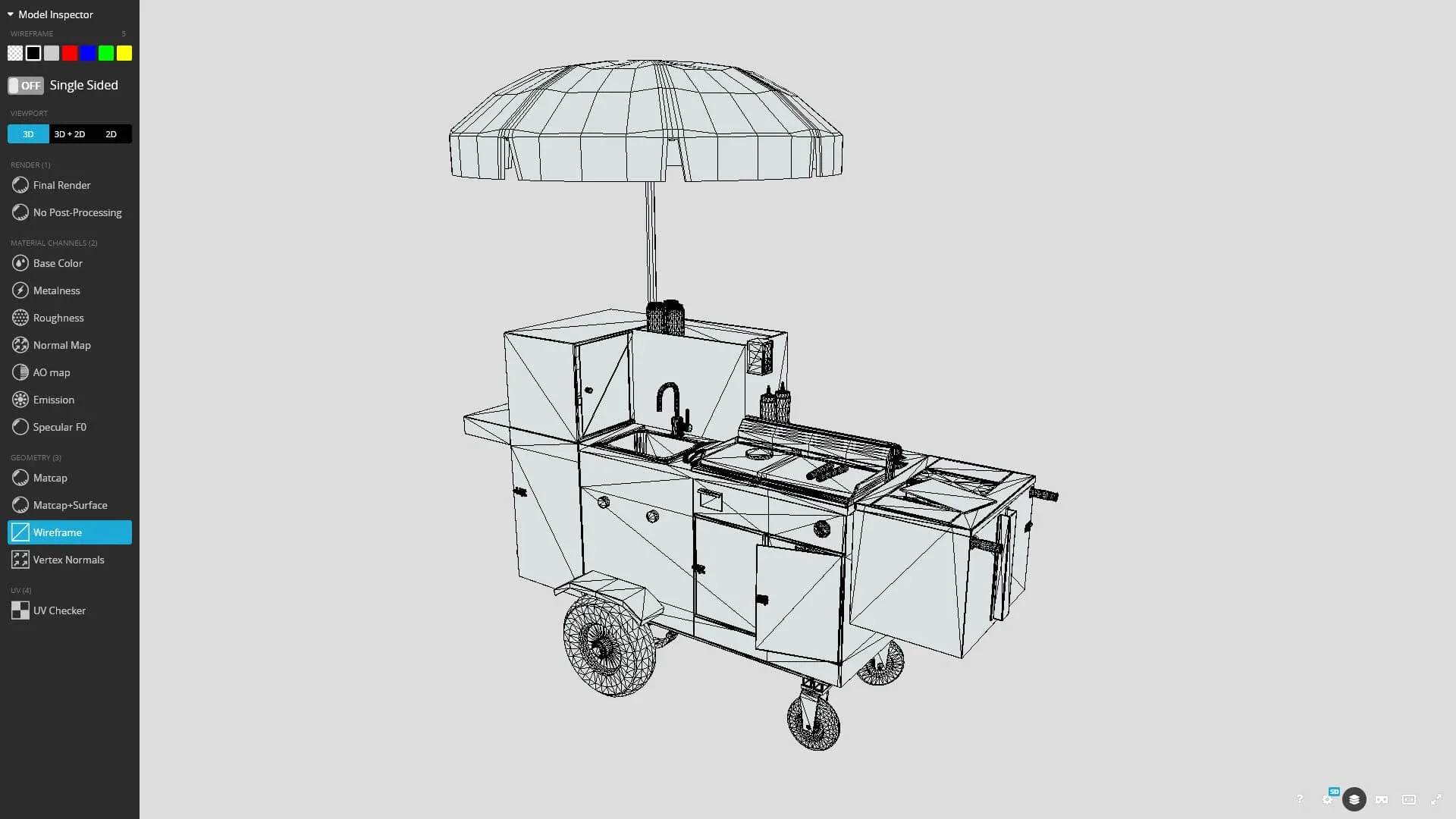 Hot Dog Cart 3d Model - Game Ready