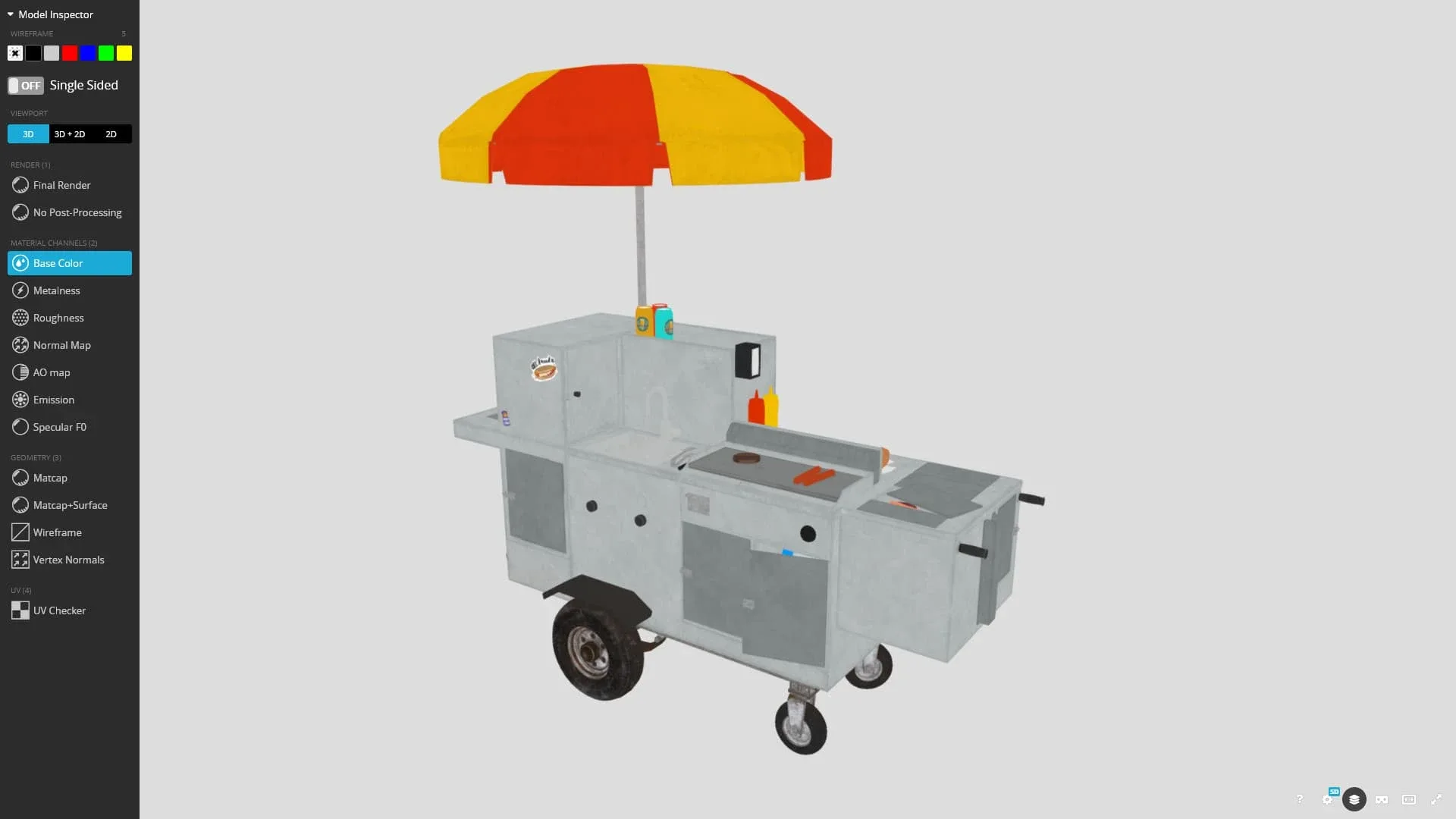 Hot Dog Cart 3d Model - Game Ready