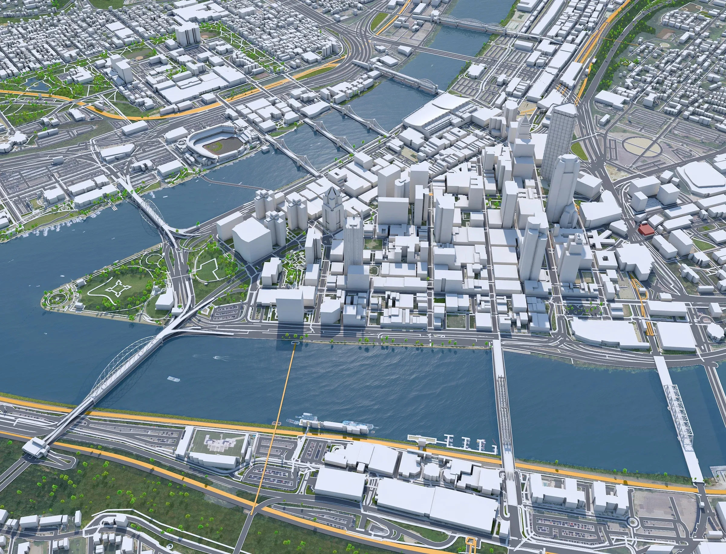Pittsburgh City Pennsylvania 3D Model 30 KM