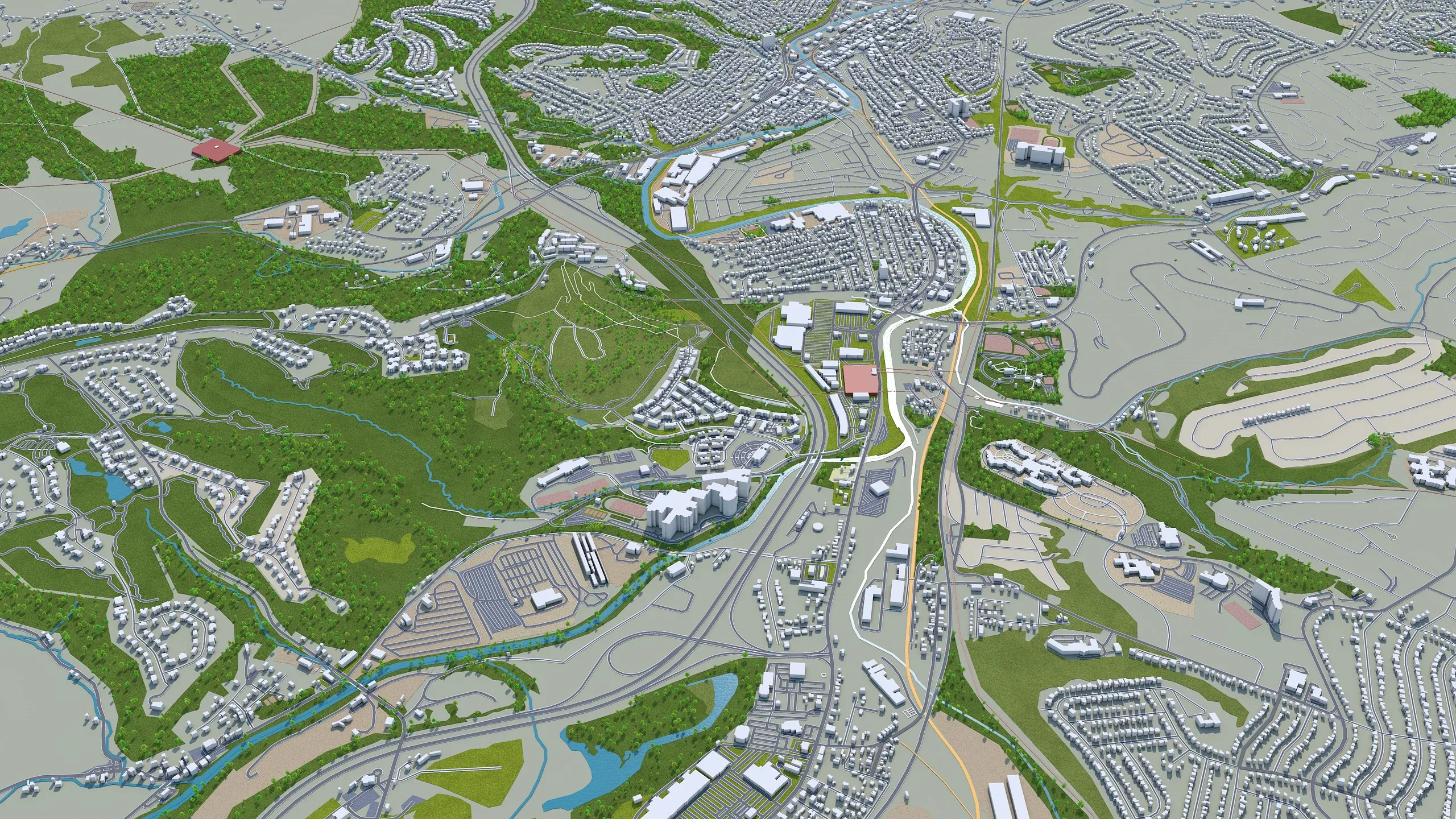 Pittsburgh City Pennsylvania 3D Model 30 KM