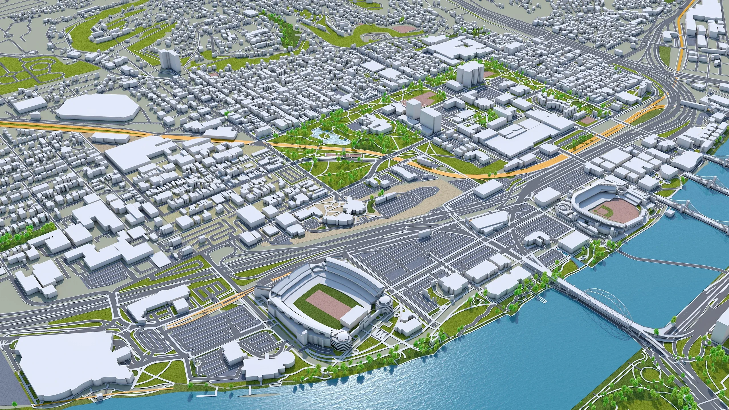 Pittsburgh City Pennsylvania 3D Model 30 KM