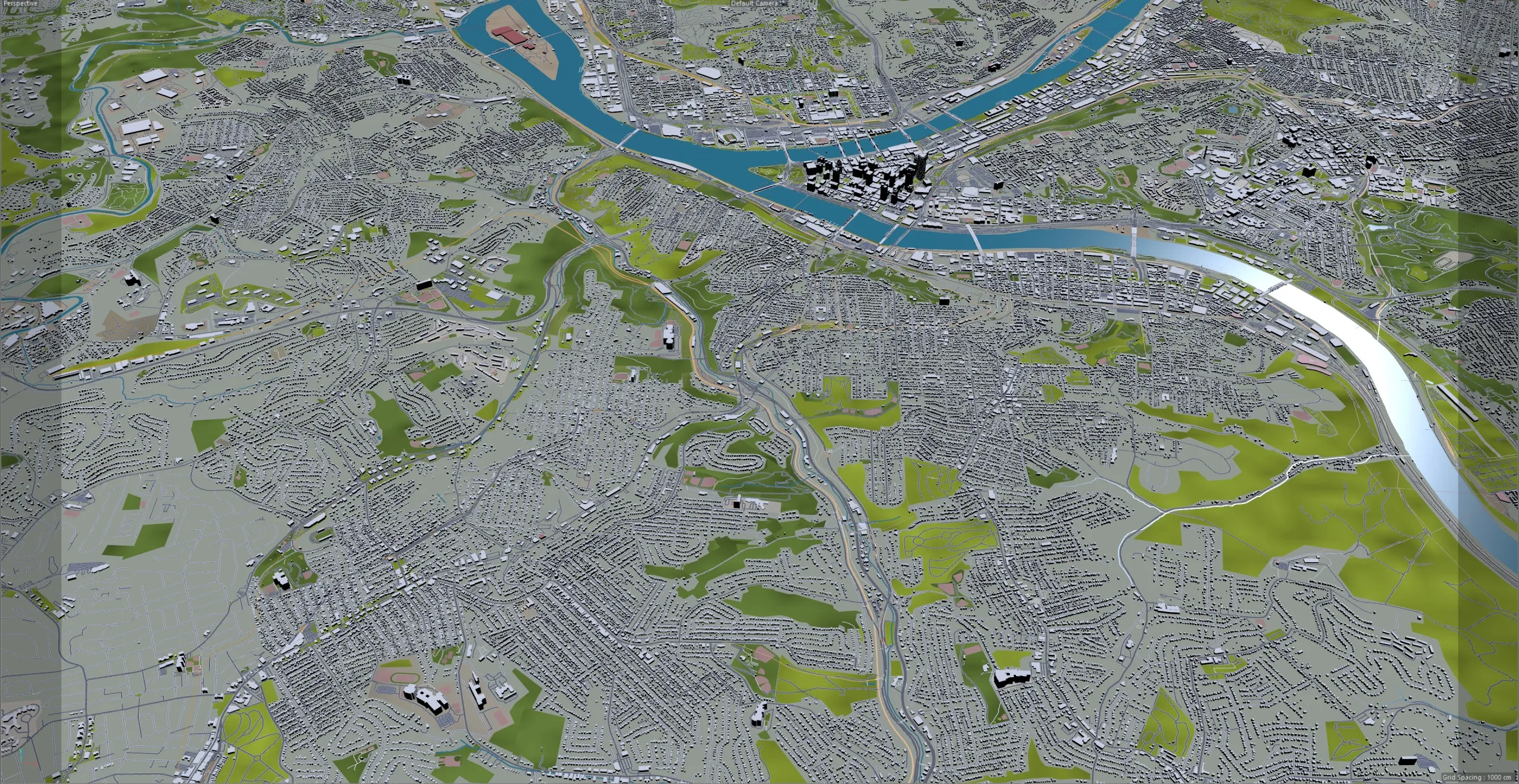 Pittsburgh City Pennsylvania 3D Model 30 KM