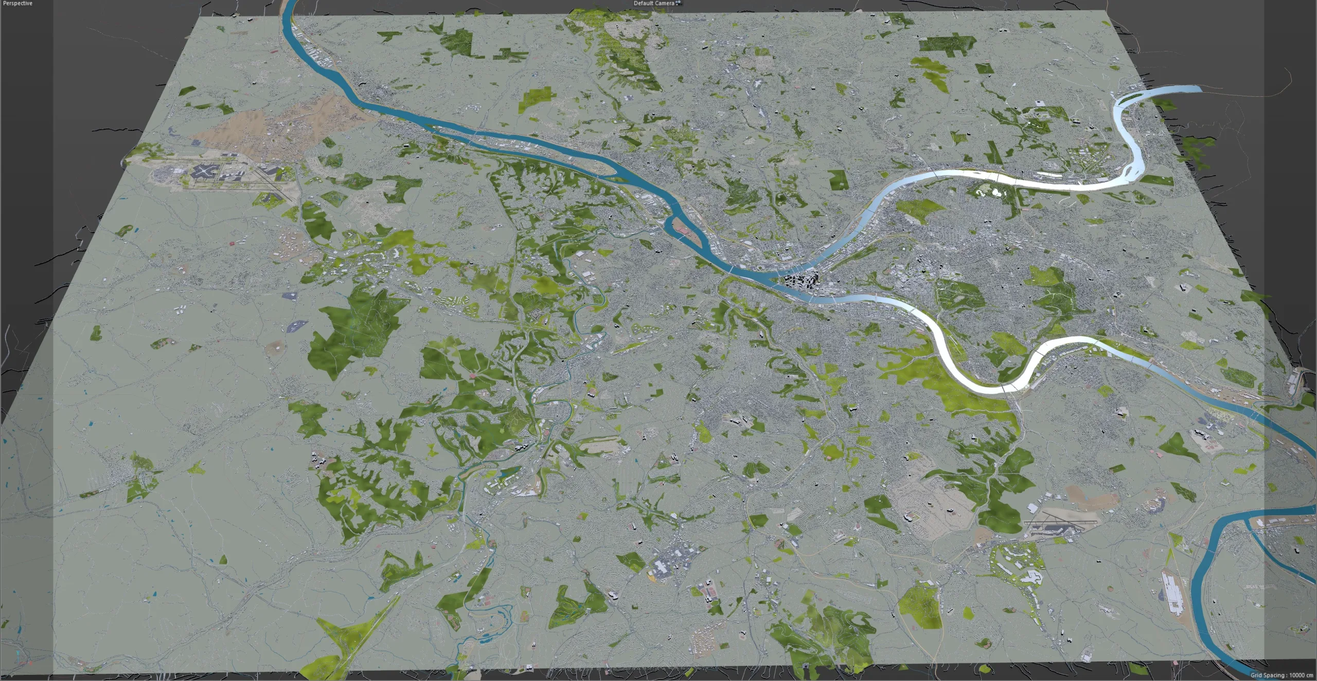 Pittsburgh City Pennsylvania 3D Model 30 KM