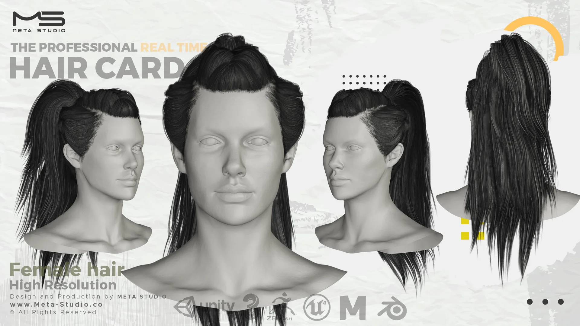 Female Hair Part 4 - Professional Realtime Hair card