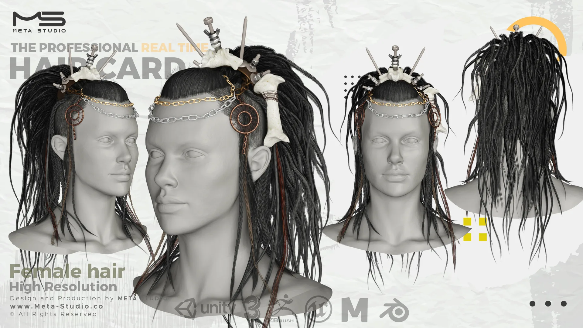 Female Hair Part 4 - Professional Realtime Hair card