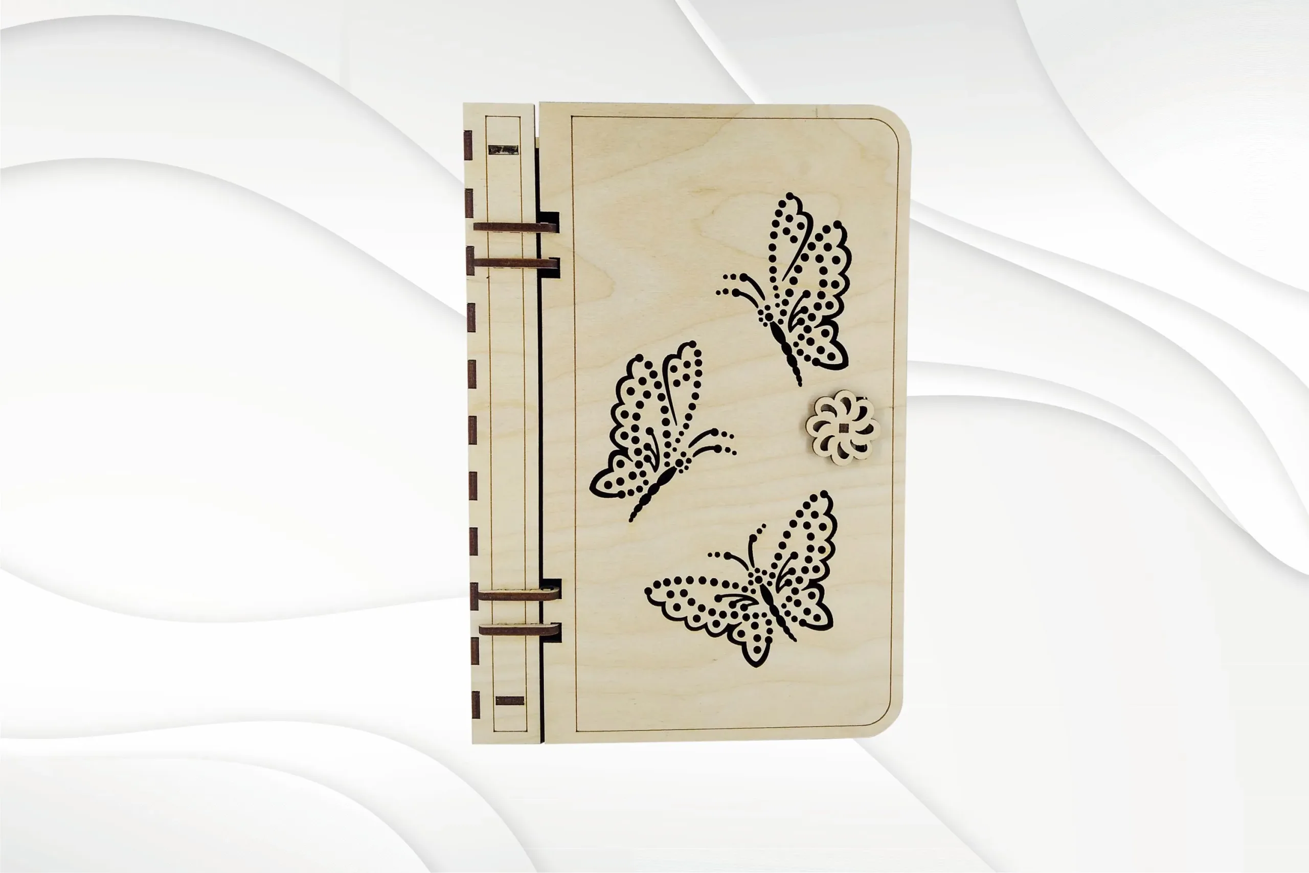 Gift box design laser cutting. Butterfly pattern, svg dxf files, laser cutting.