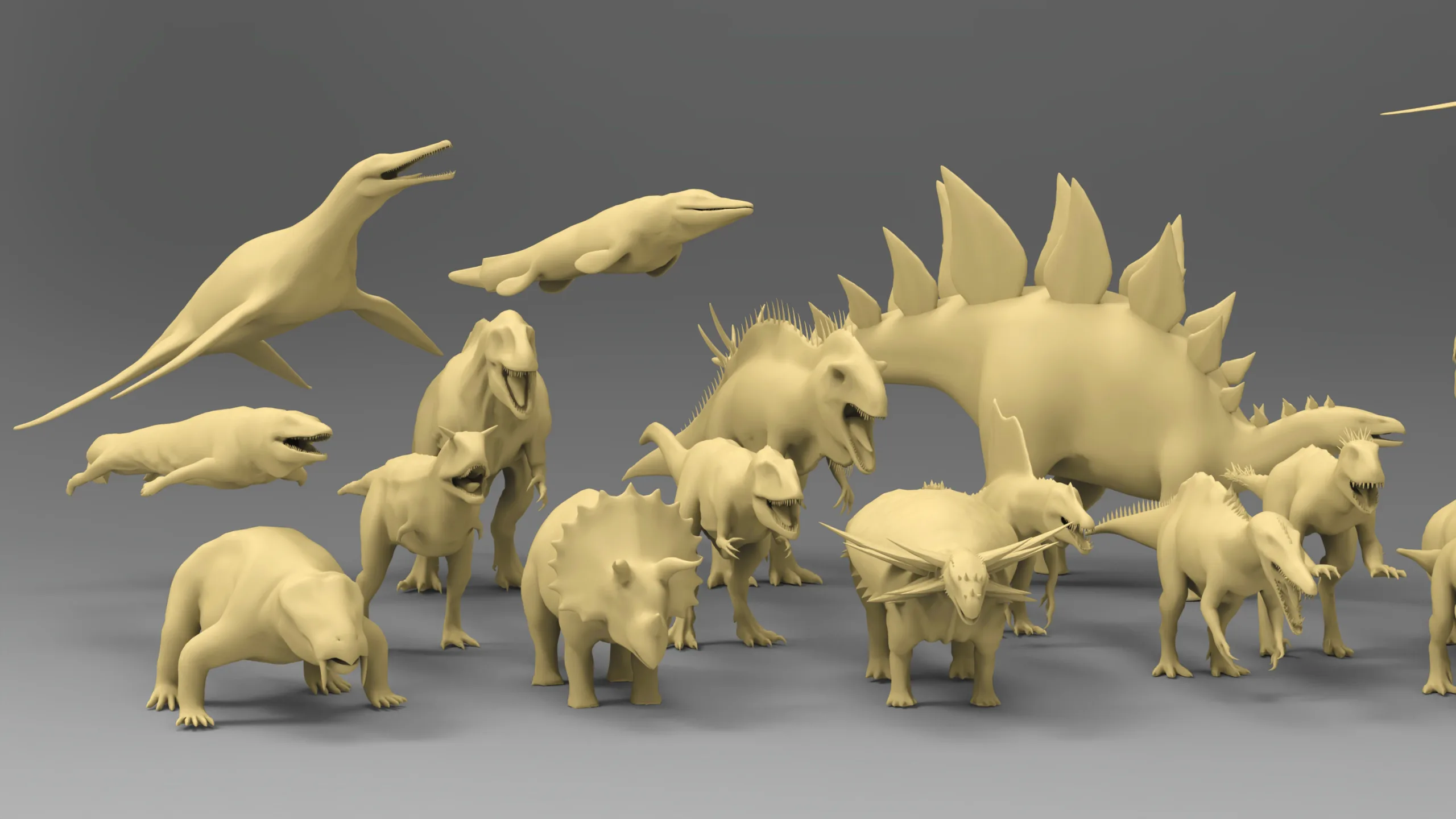 25 Basemesh dinosaur collection