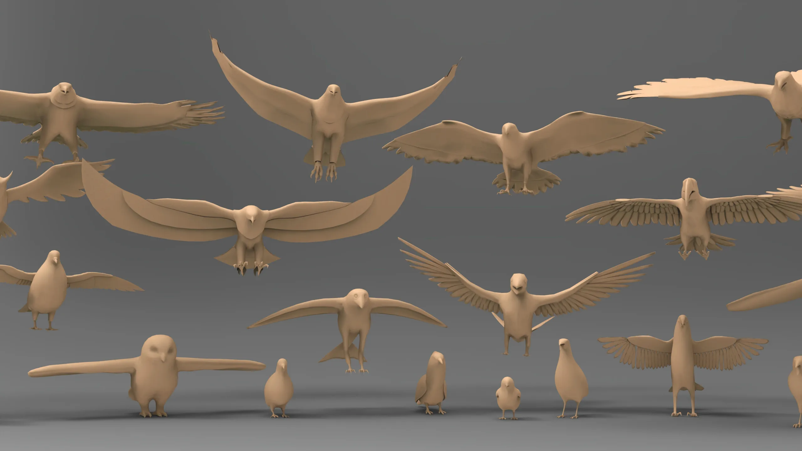 25 Basemesh bird collection