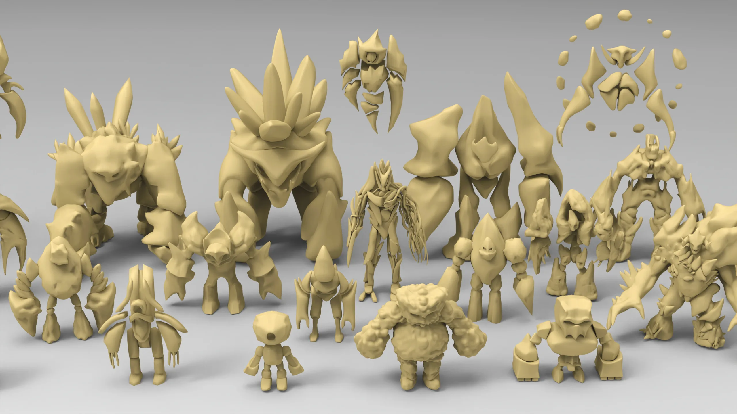 25 basemesh golem collection