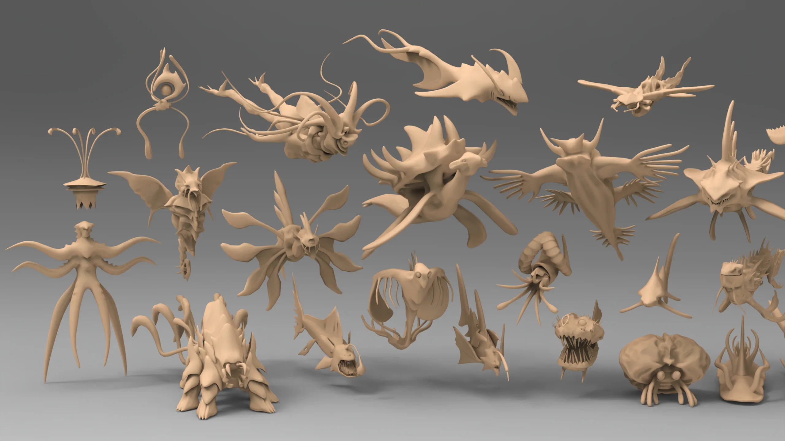 25 Basemesh Sea Creature Collection Flippednormals