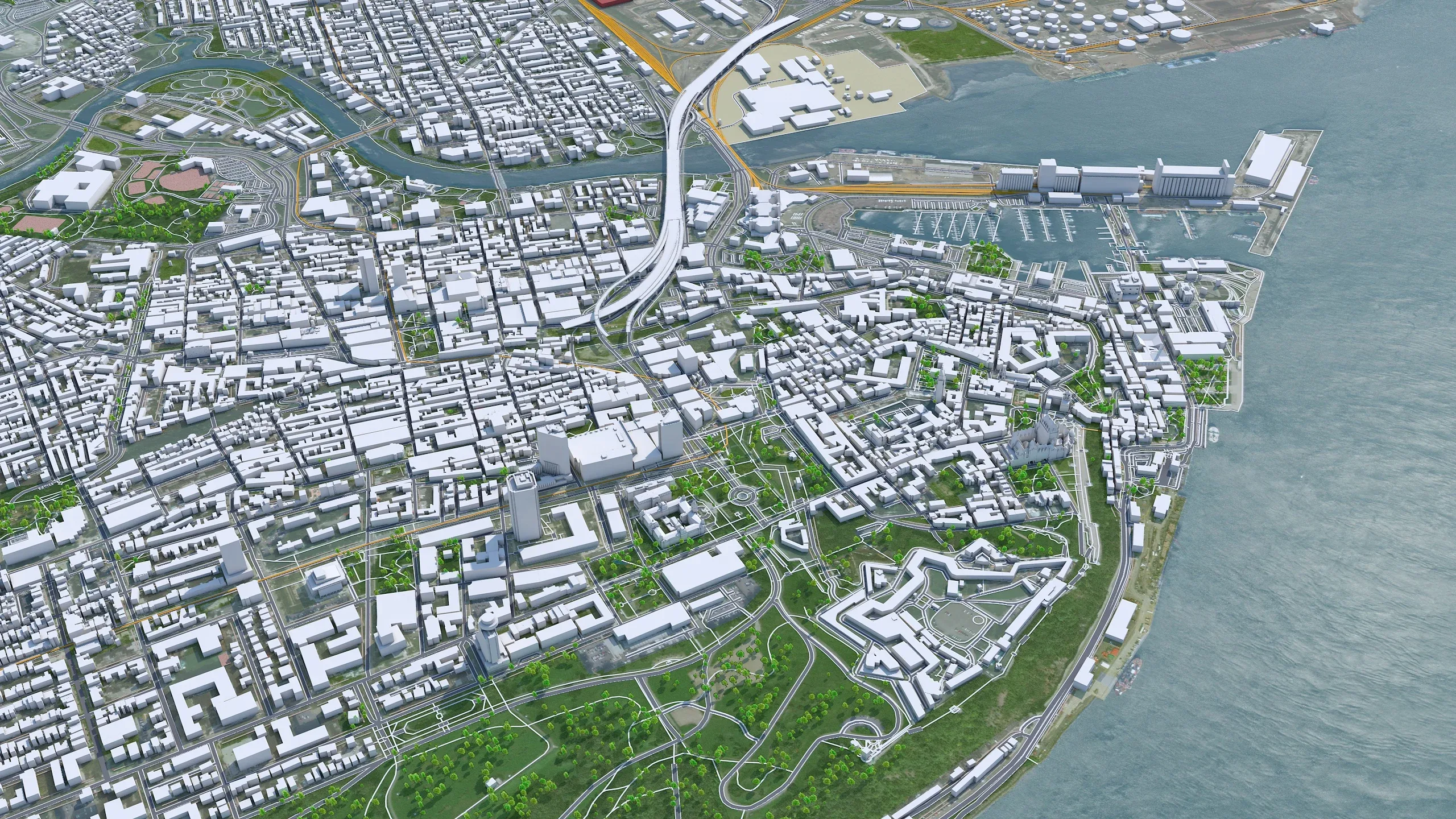 Quebec City Canada 3D Model 80km