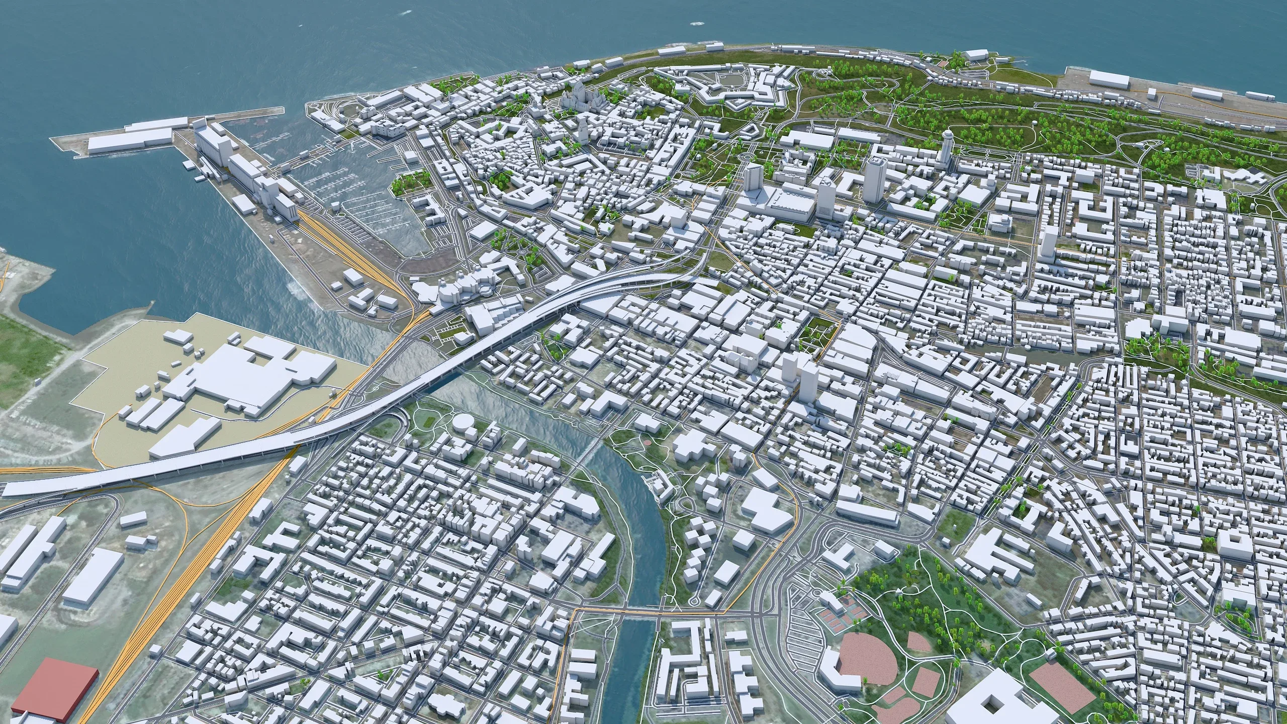 Quebec City Canada 3D Model 80km