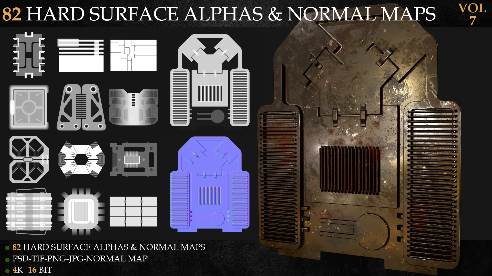 82 HARD SURFACE ALPHAS & NORMAL MAPS-VOL 7