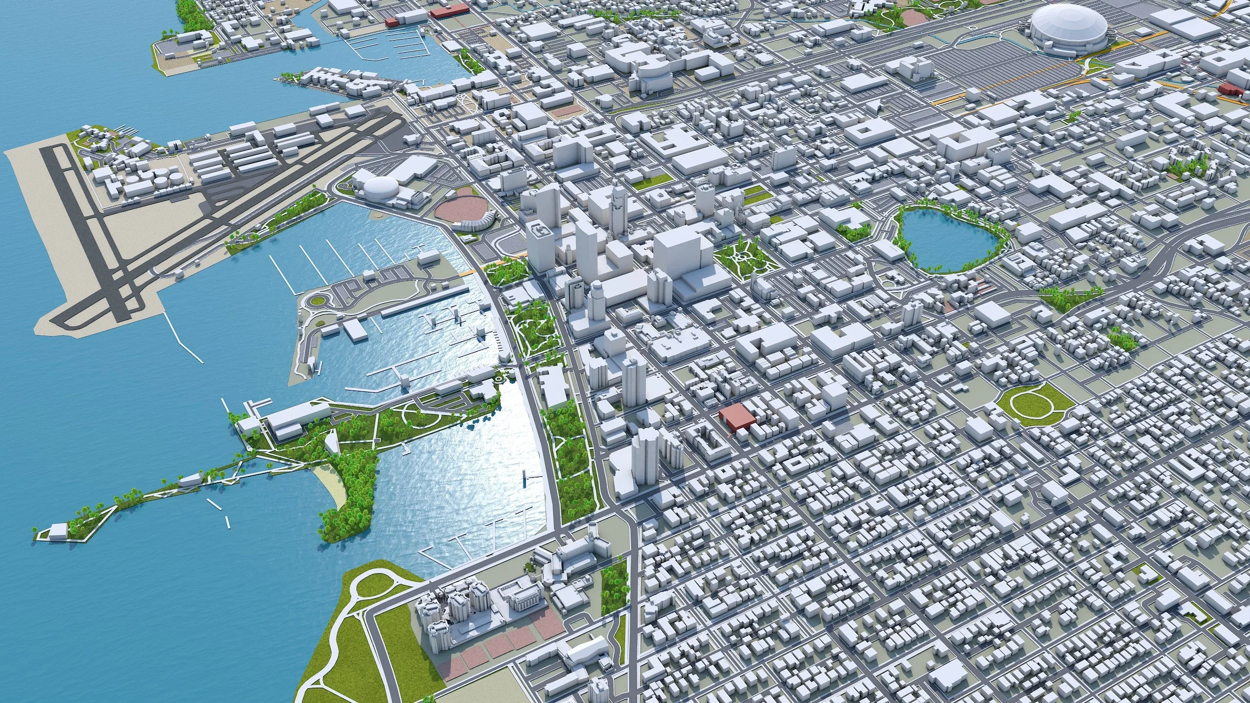 Saint Petersburg Downtown city Florida USA 3d model 6km