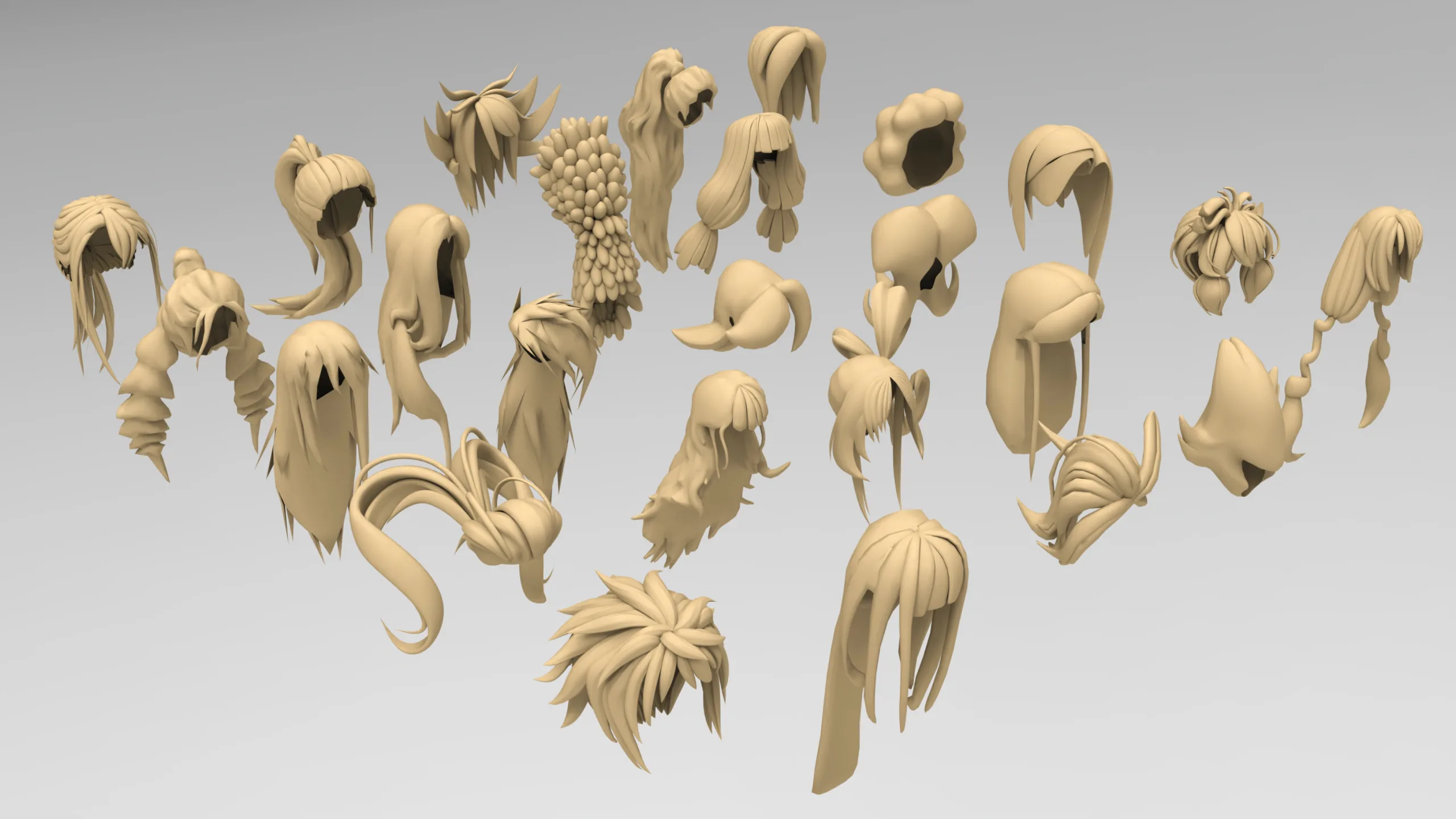 25 cartoon female hair pack 4