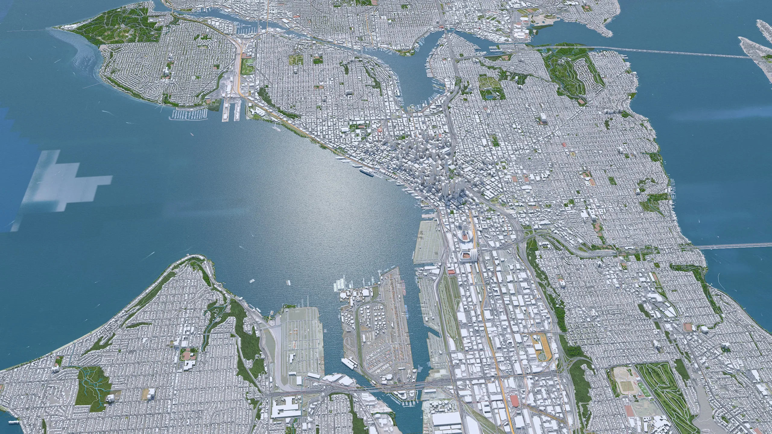 Seattle City Washington 3D Model 55km