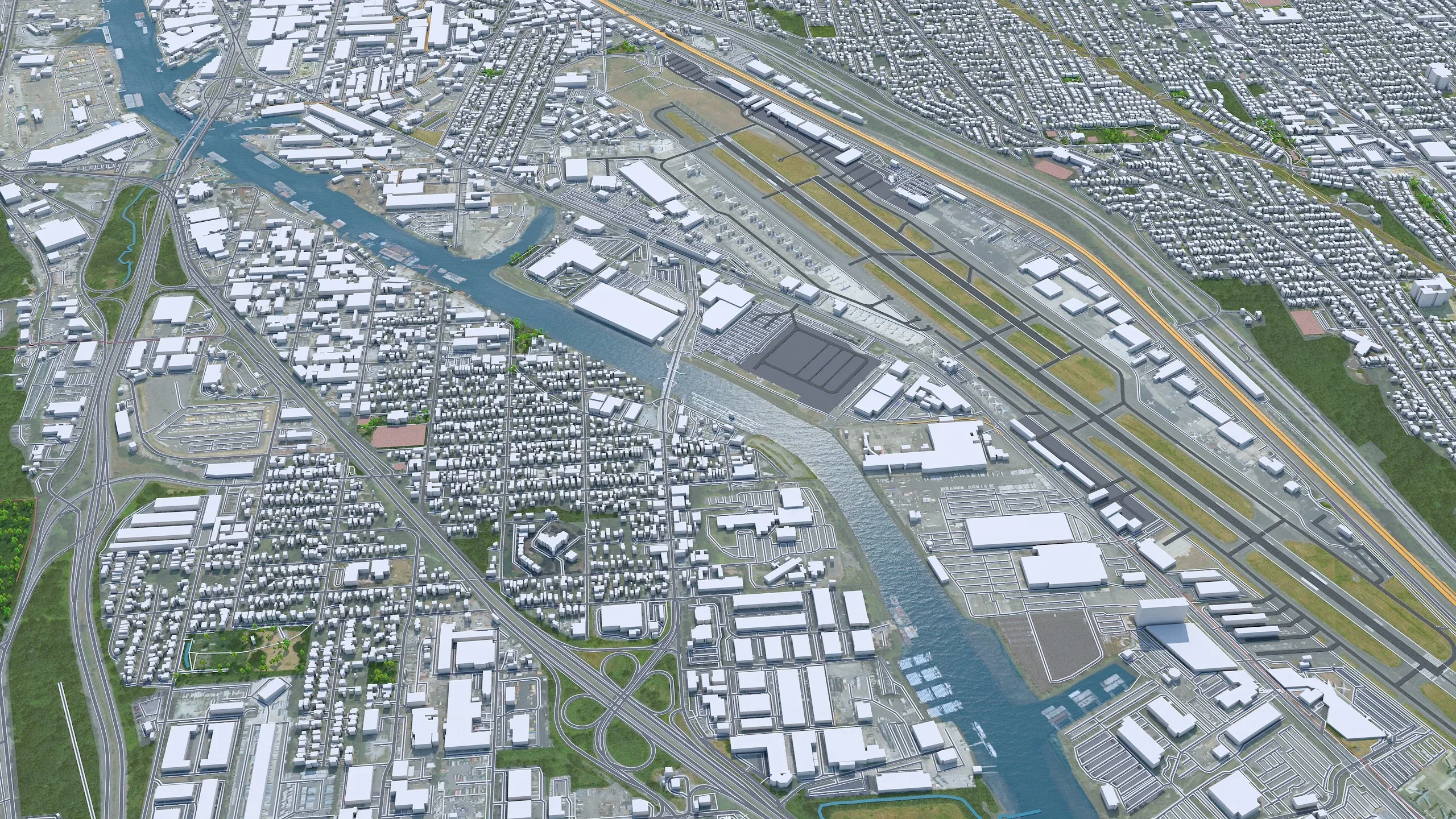 Seattle City Washington 3D Model 55km